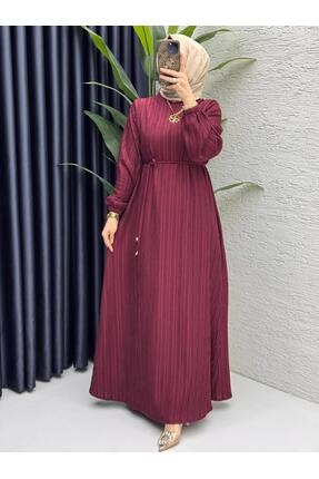 ZENA BY ÇETİN LEVENT Piliseli Salaş Kesim Tesettür Elbise Günlük ve Şık Uzun ...