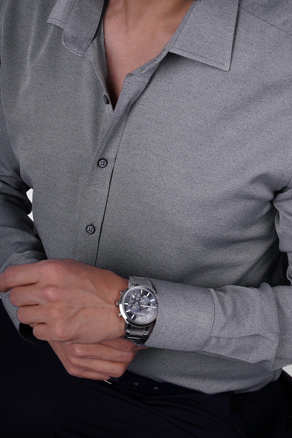 Stone Grey Men's Slimfit Men's Shirt