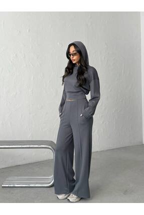 Elysia butik Kapişonlu crop alt üst takım