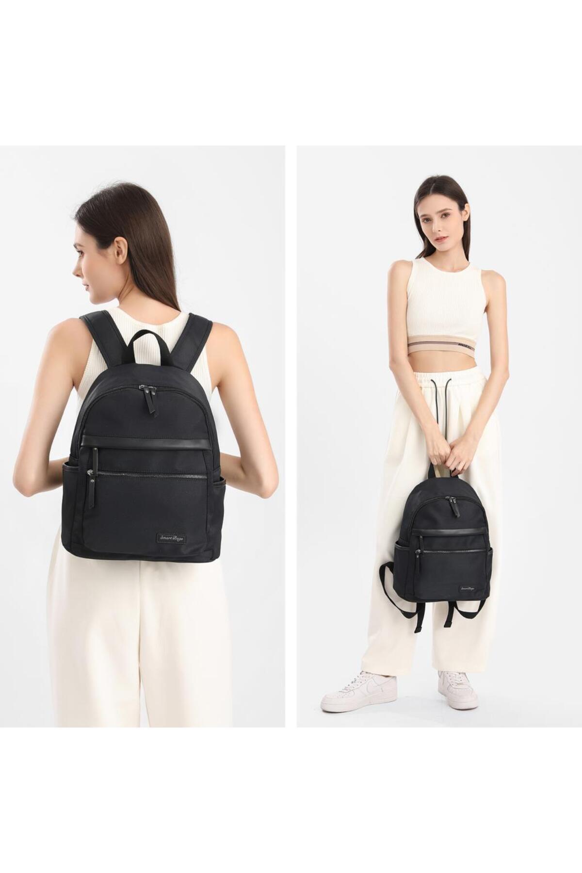 SMART BAGS Twill Dimi Kumaş Kadın Sırt Çantası 3332 görsel 6