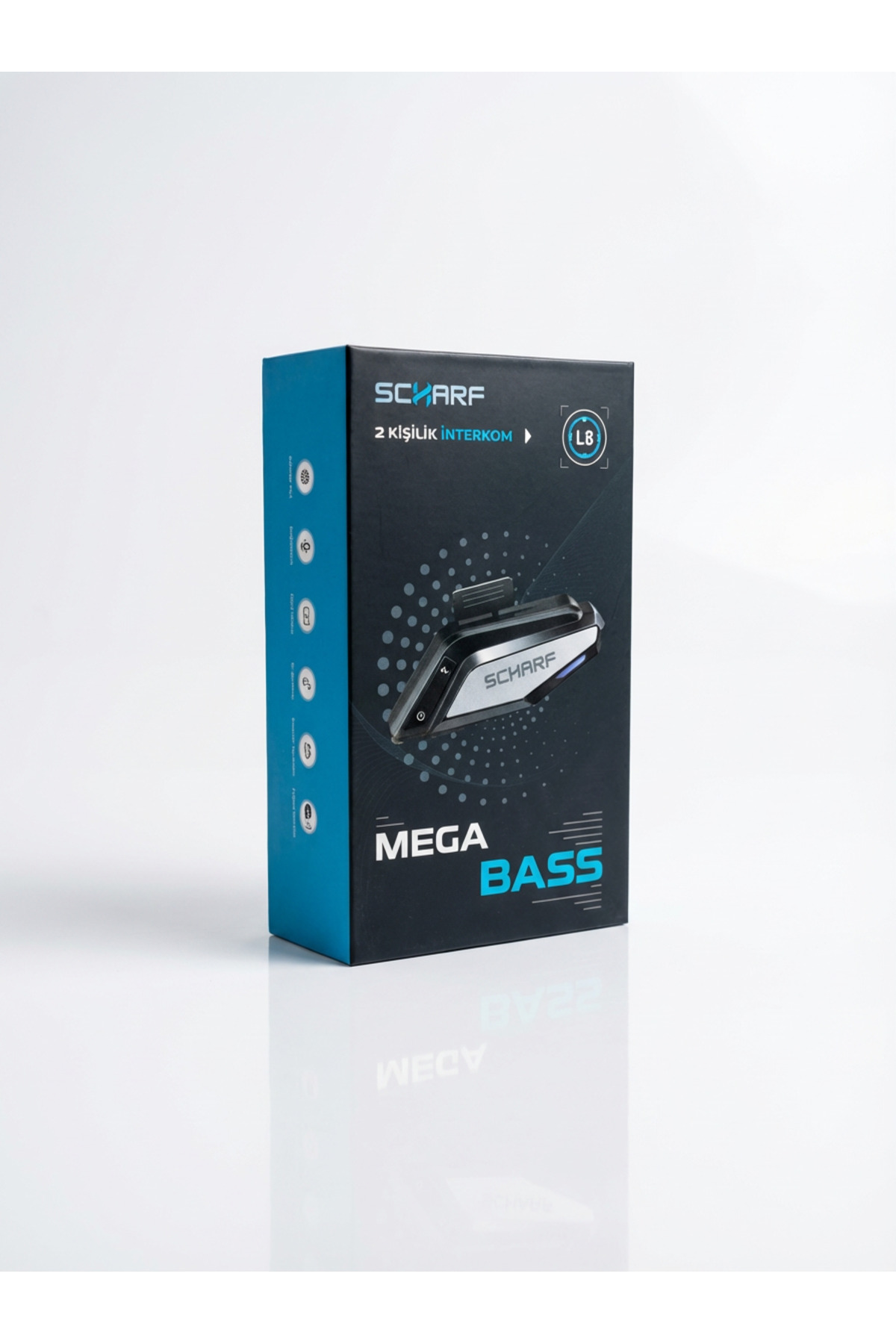 scharf L8 PRO Mega Bass 2. Nesil Bluetooth 5.4 Motosiklet Intercom