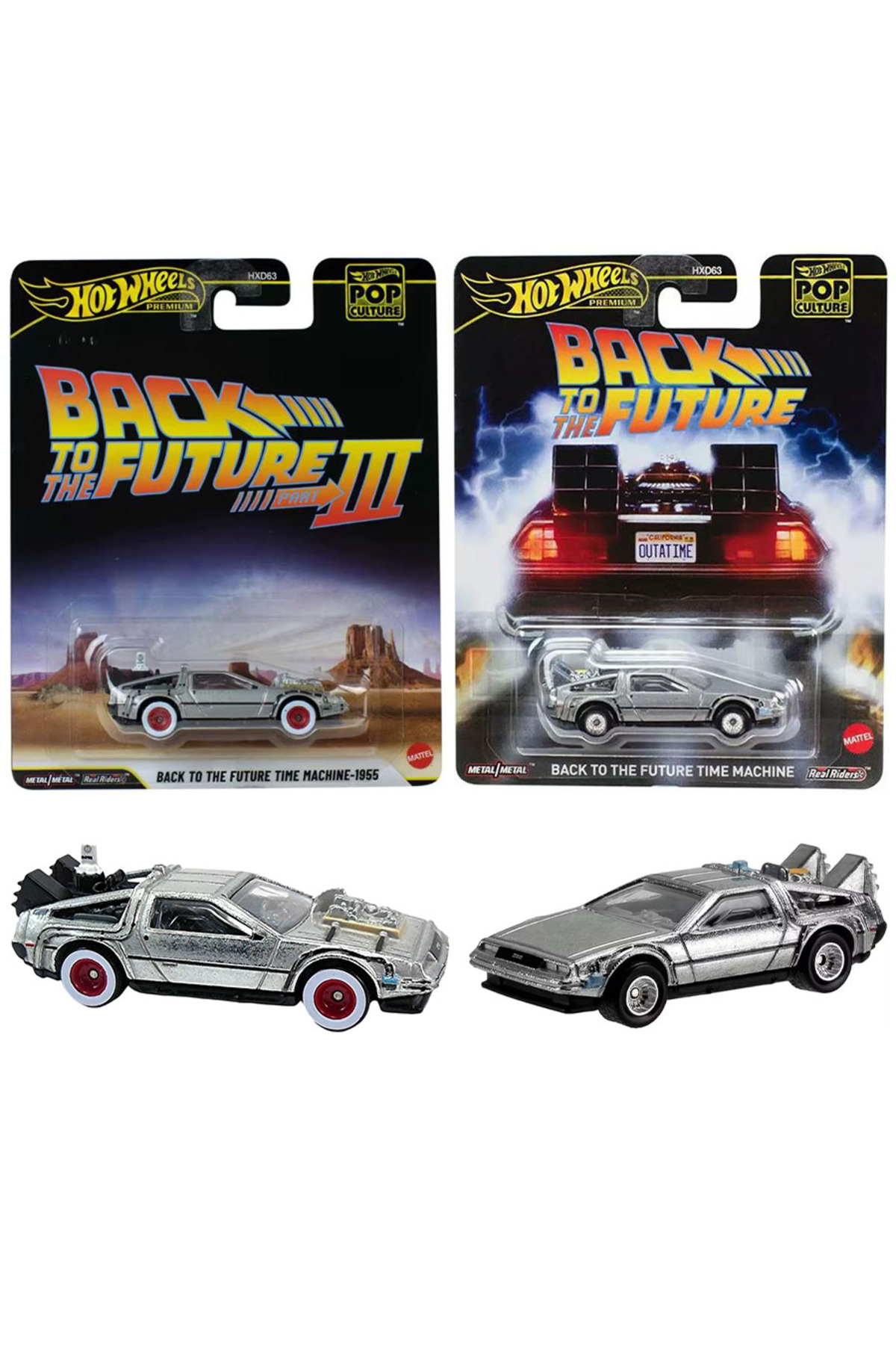 HOT WHEELS Back To The Future Time Machine 1955 - 2 Araç Set (1/64