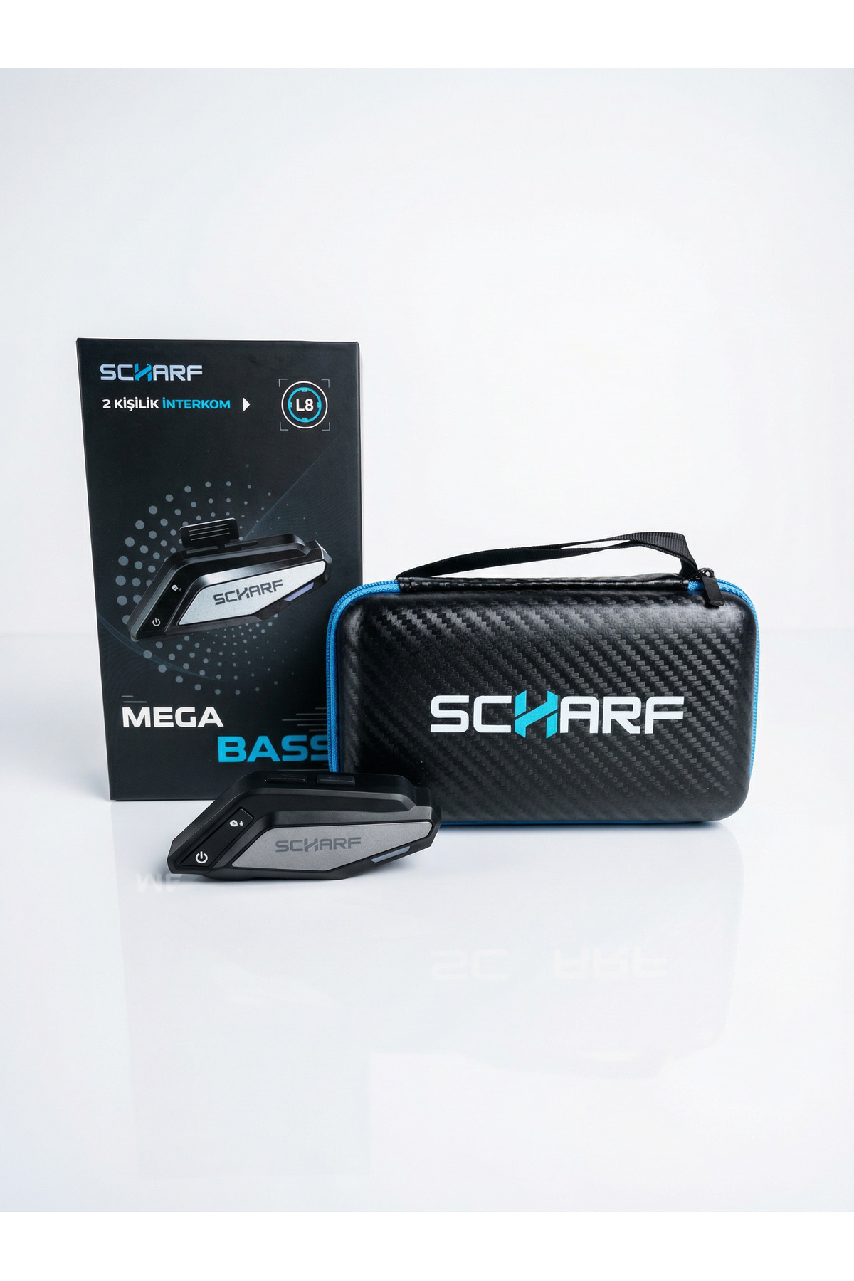 scharf L8 PRO Mega Bass 2. Nesil Bluetooth 5.4 Motosiklet Intercom