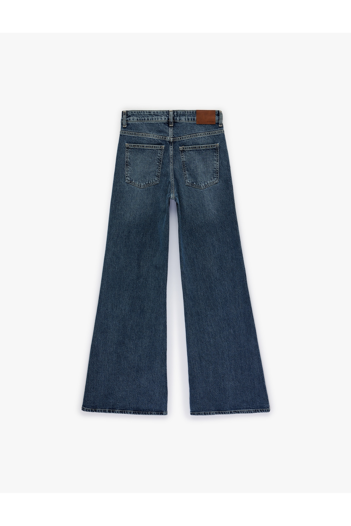 Koton Düğmeli Cepli Normal Bel Pamuklu Rahat Kalıp İspanyol Paça Denim Pantolon görsel 4
