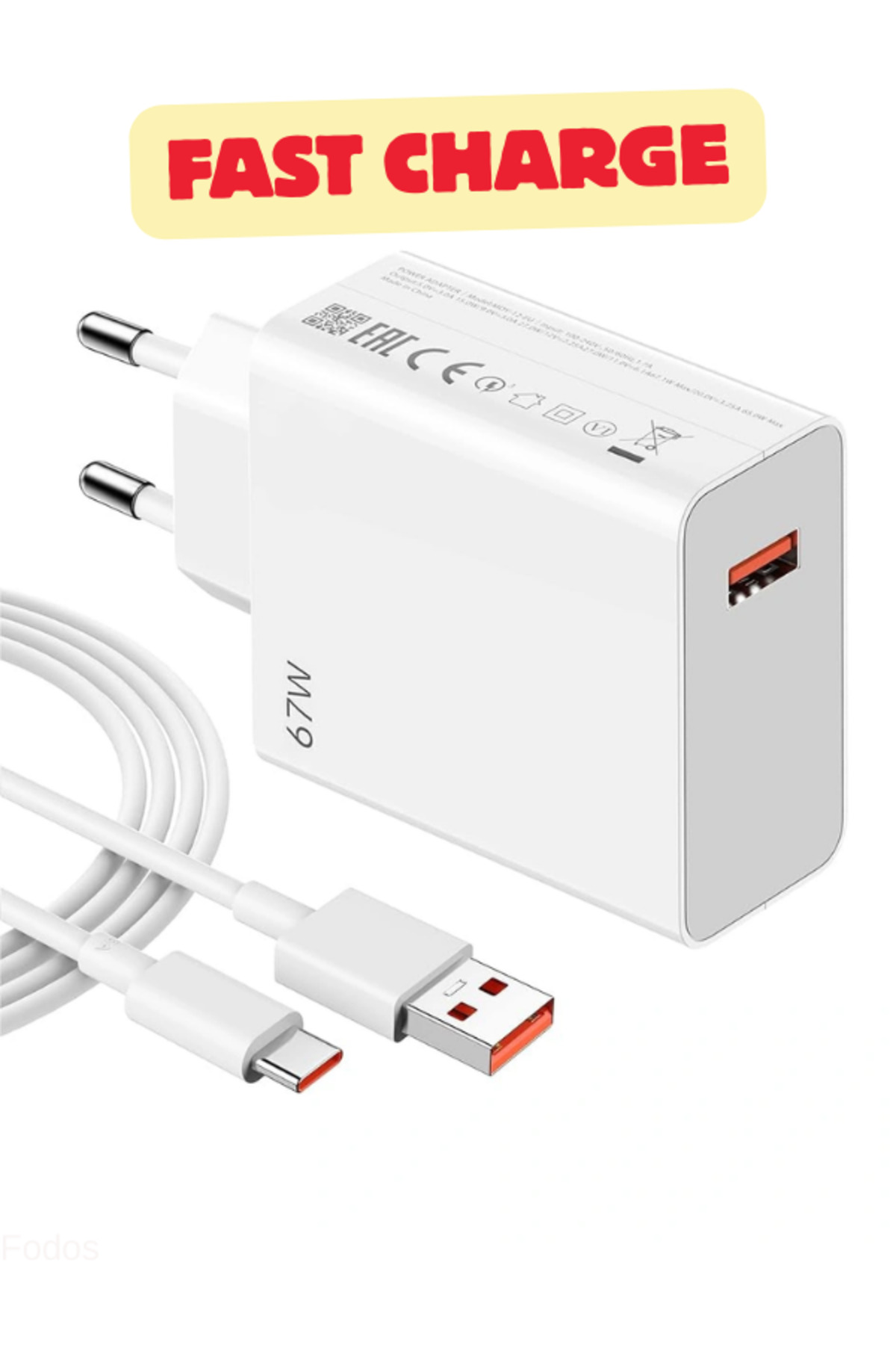 Vivo Y04 / Y11s / Y15s / Y16 / Y17s / Y18 Compatible Type C Vivo Charger - Device - Adapter + Cable