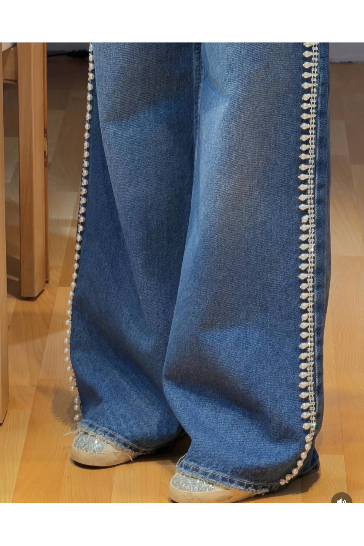 Kedi Fashion  Tasarım model incili kot pantolon - Görsel 2