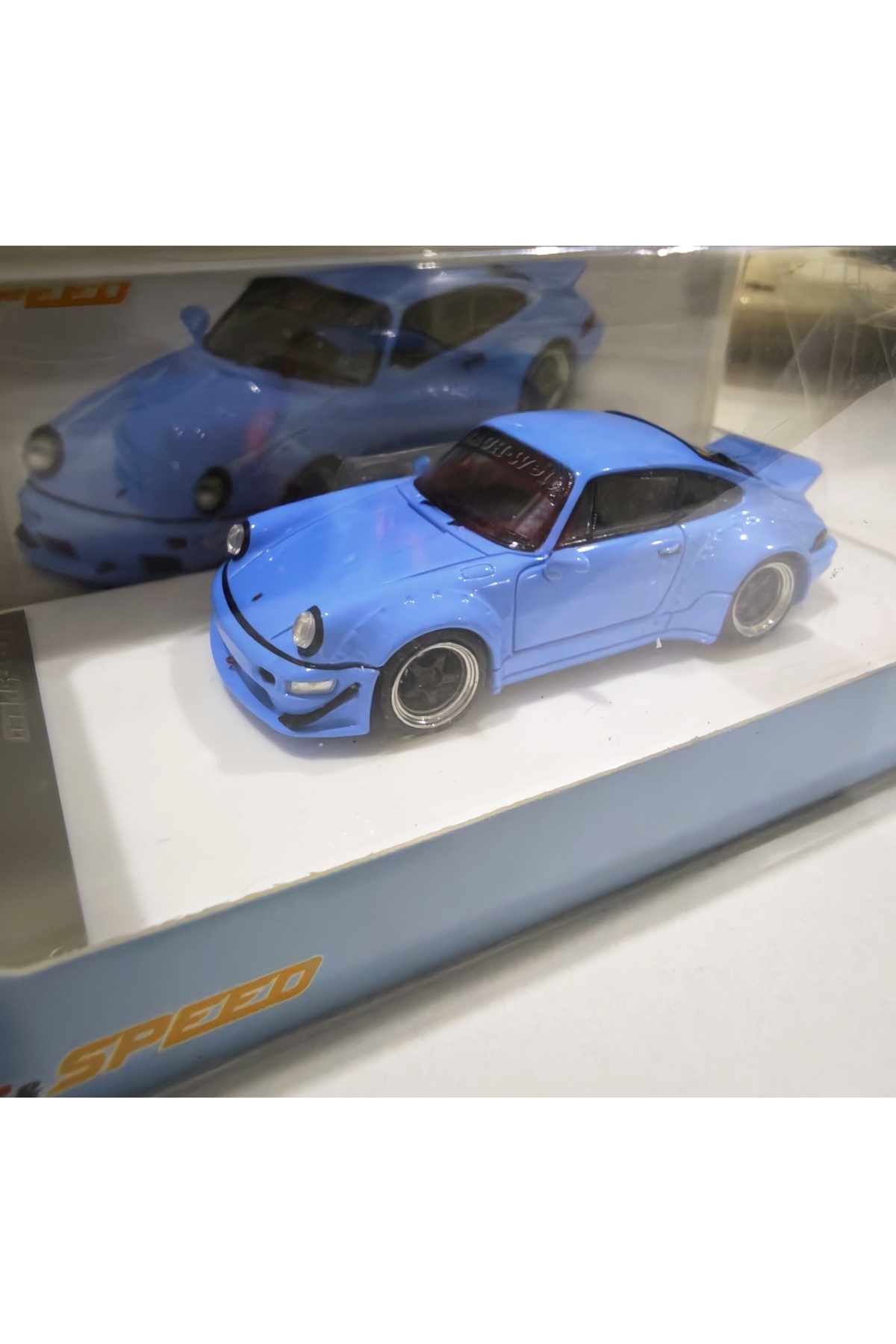 FAST &Speed Porsche RWB 911 Blue (Pleksi-Kapalı Kutu-Jelatinli