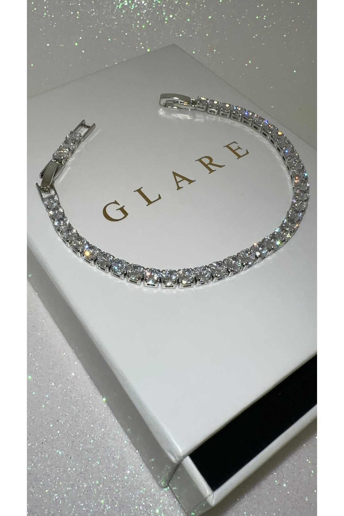 GLARE JEWELRY CO 4mm Gümüş Pırlanta Montür Suyolu Çelik Bileklik 15+3cm görsel 3
