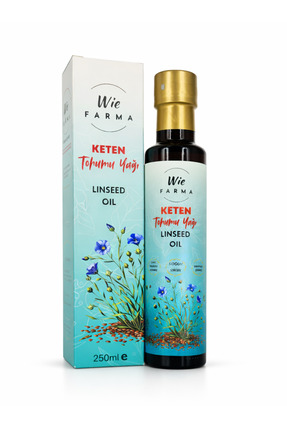 Wie Farma Keten Tohumu Yağı 250 ml Soğuk Sıkım Cam Şişe Doğal Bakım Yağı
