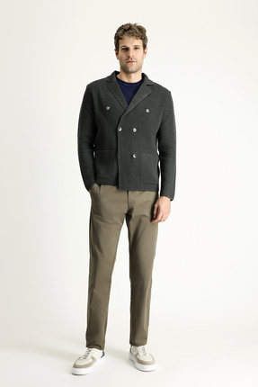 Kiğılı Relaxed Fit Rahat Kesim Likralı Saten Kanvas / Chino Pantolon