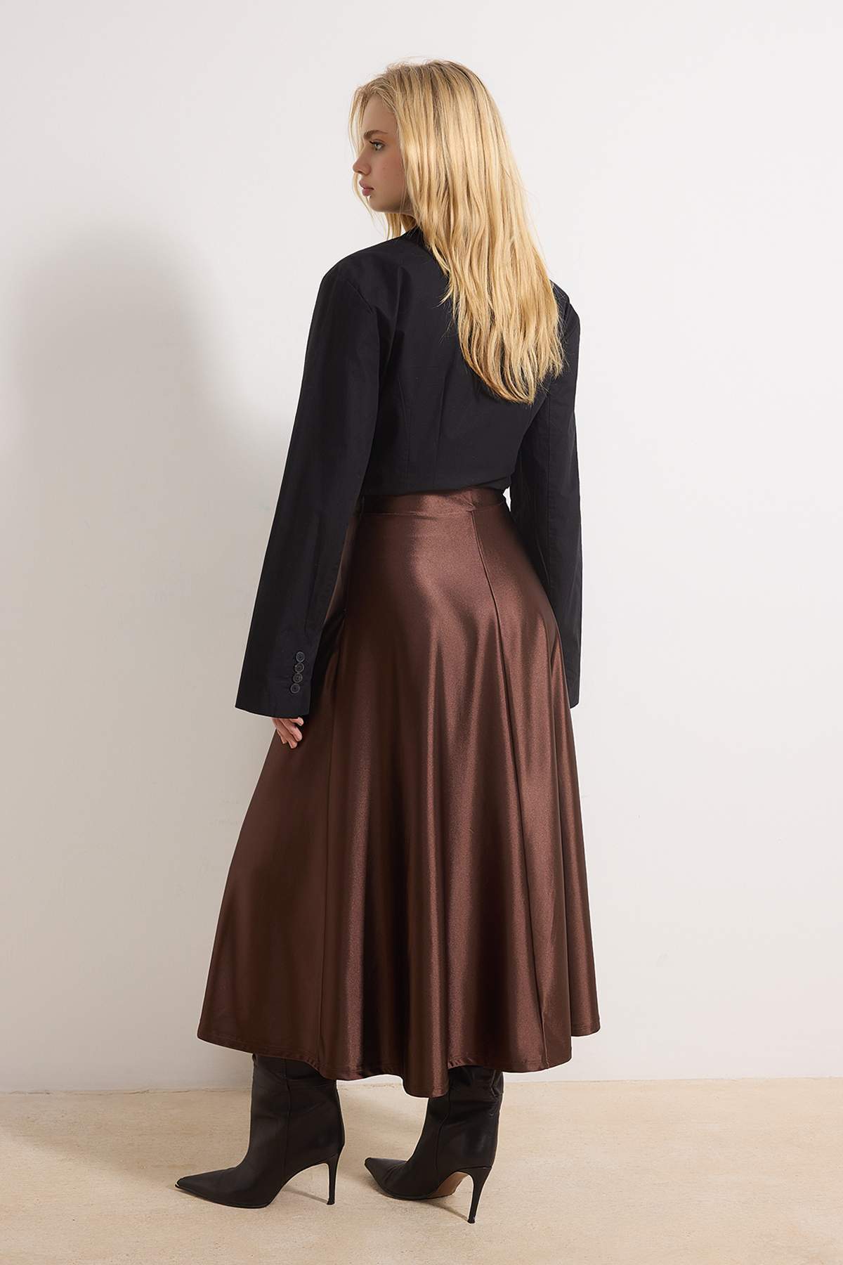 Trendyolmilla  Koyu Kahverengi Etek TWOAW25ET00111 - Görsel 4