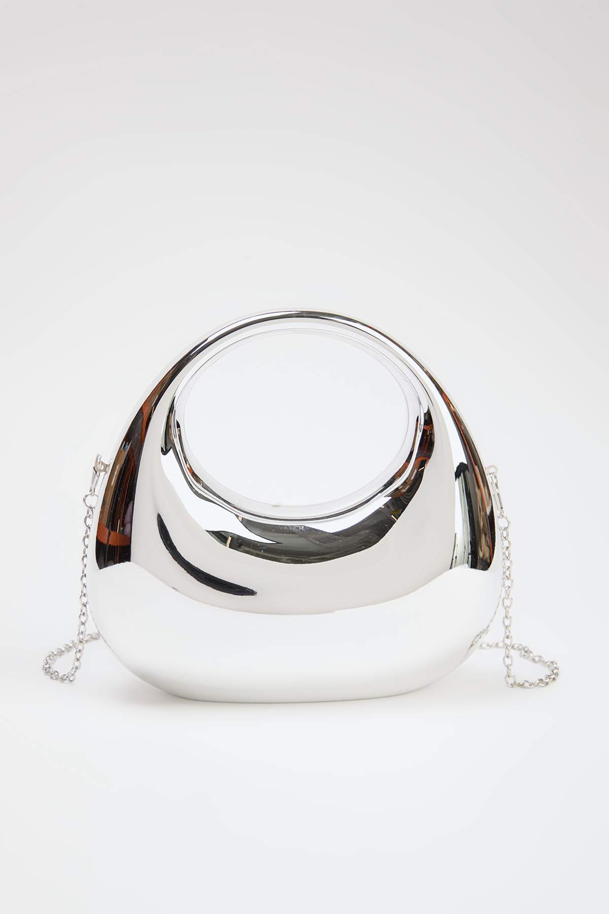 TRENDYOL SHOES Silberne Mini-Clutch für Damen TAKSS26PY00002