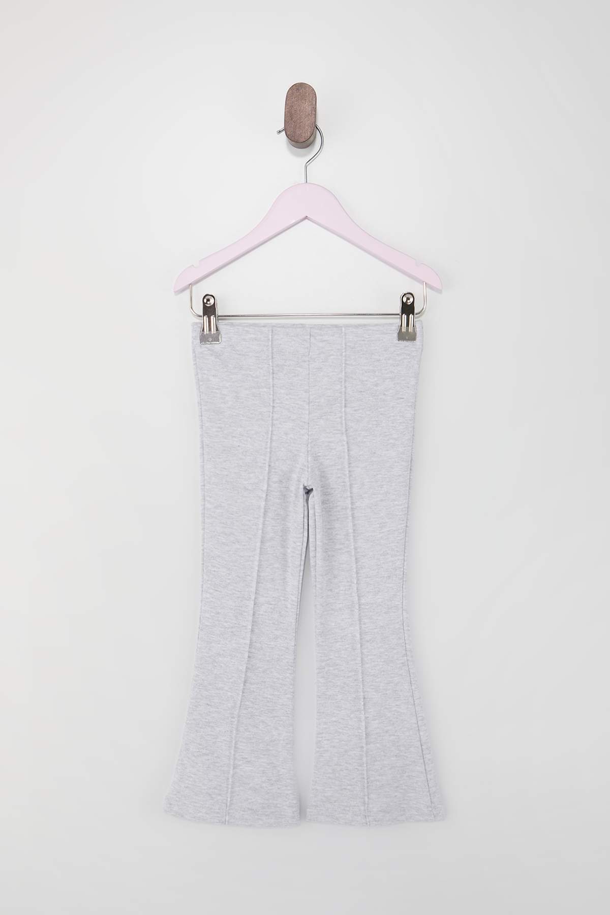 Trendyolmilla  Gri Melanj Bebe Yaka Kız Çocuk Düz Örme Bayramlık Alt - Üst Takım TKDSS26AU00004 - Görsel 5