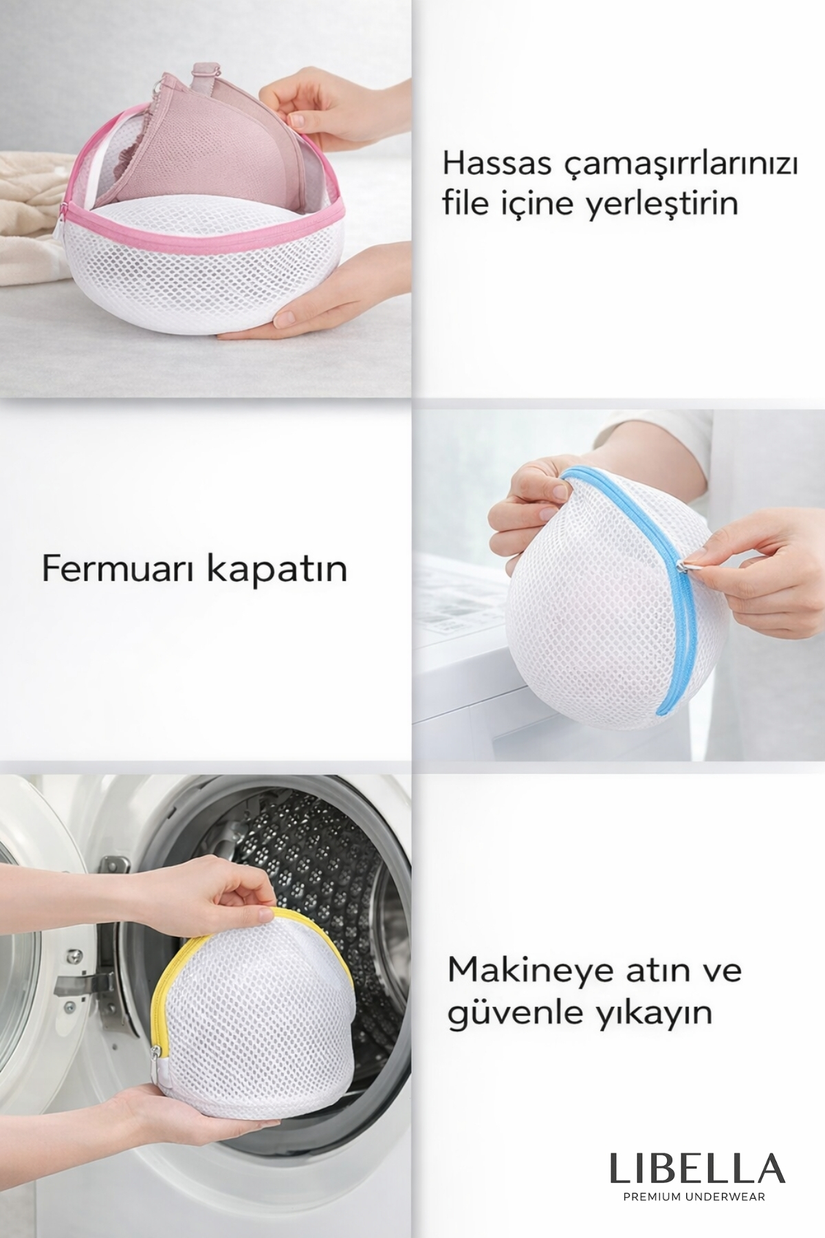 LİBELLA İÇ GİYİM 3'lü Set Fermuarlı Tam Korumalı İç Çamaşırı Bebek Çorap Sütyen Külot Çamaşır Kurutma & Yıkama Filesi fotoğrafı 5 (önizleme)