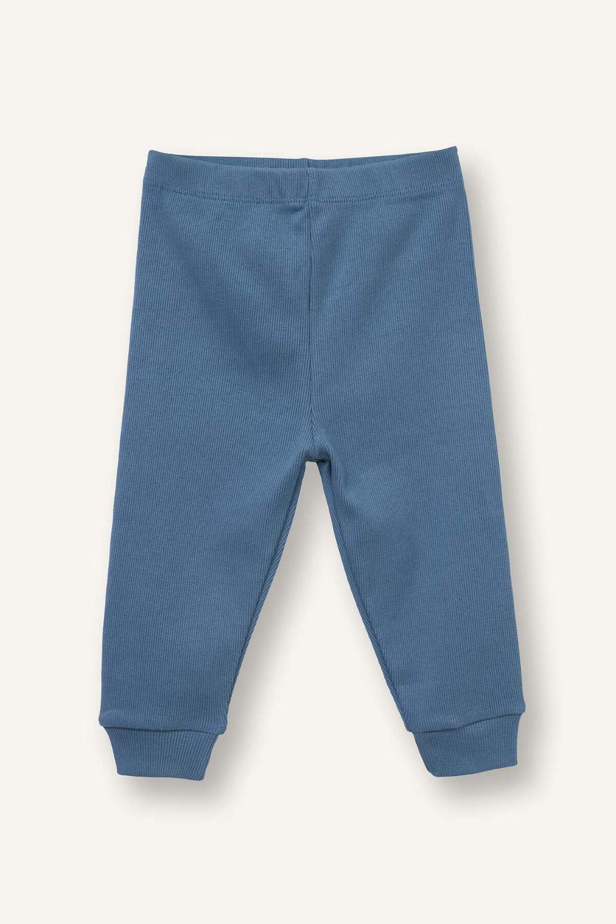 Defacto 2'li Takım Fitilli Kaşkorse Uzun Kollu Tişört Eşofman Altı Erkek Bebek F4660A525AU fotoğrafı 5 (önizleme)