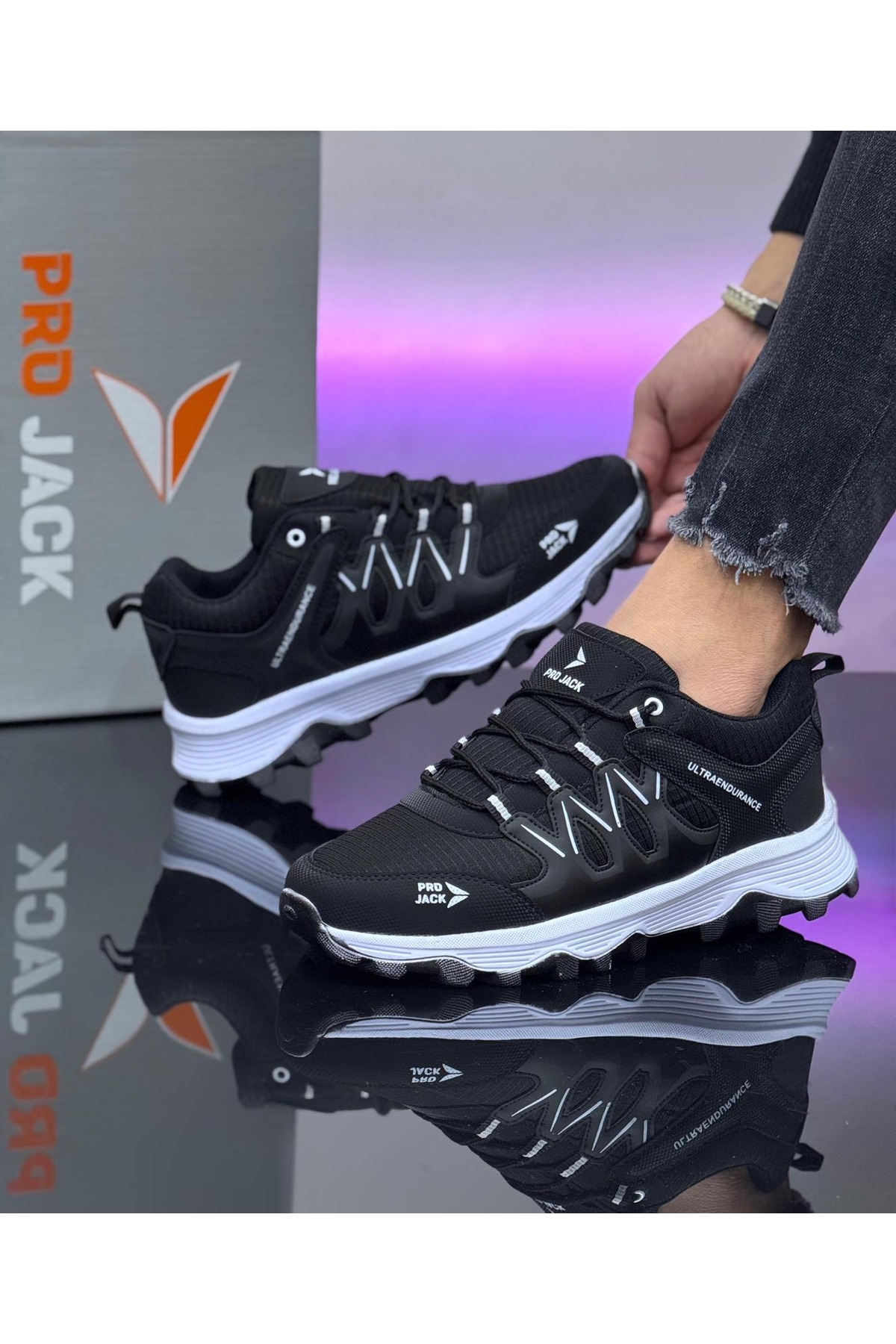 Projack  Siyah Beyaz Erkek Günlük Spor Ayakkabı Unisex - Görsel 3