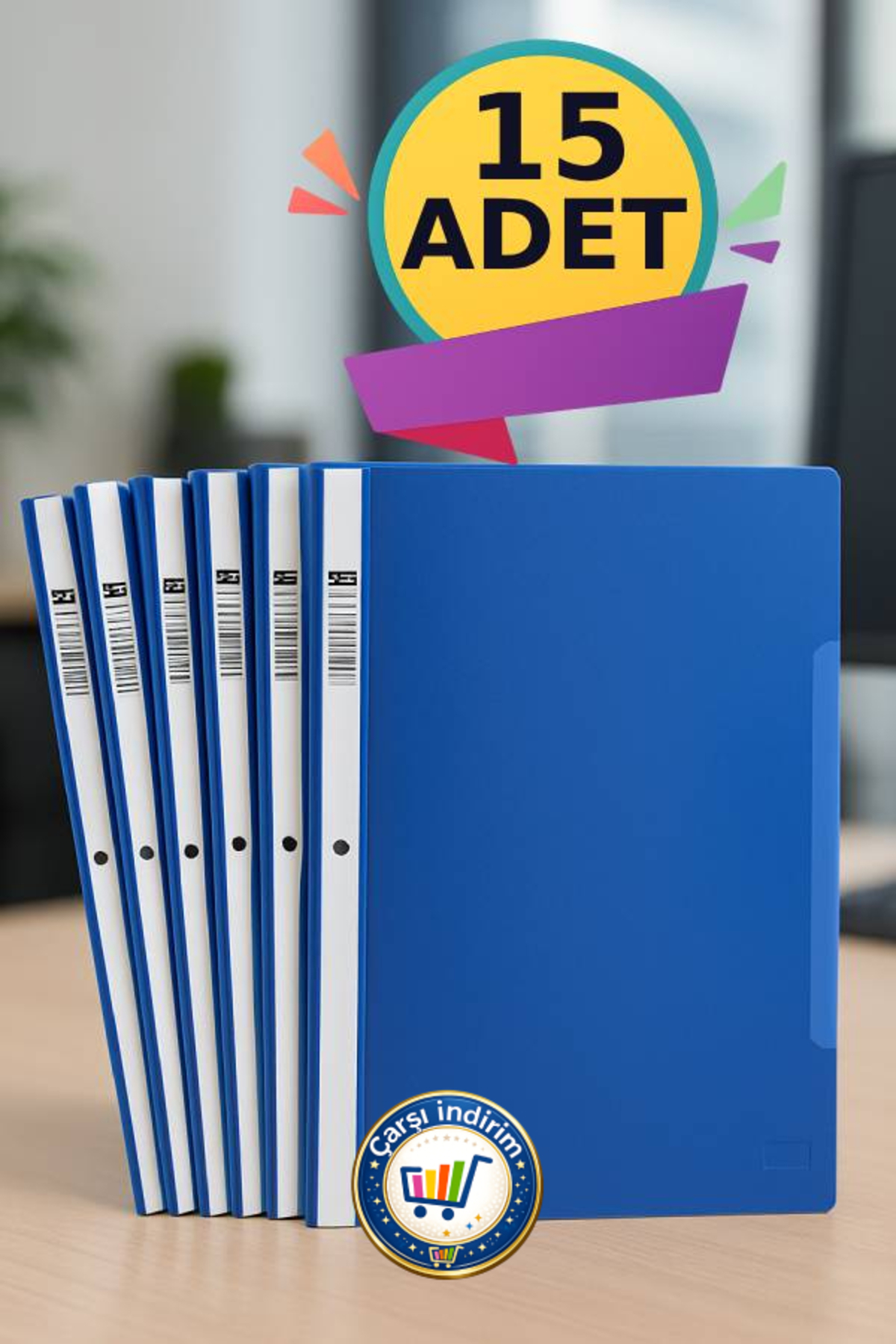 nistabolje 15 Adet Mavi Telli Dosya A4 Ekonomik Kaliteli Ofis
