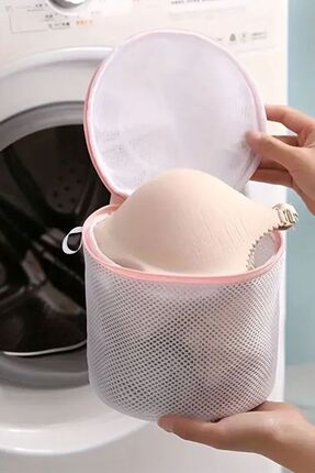 She Berrak Koruyucu Destekli, Fermuarlı Pembe Sütyen/Çamaşır Yıkama Filesi