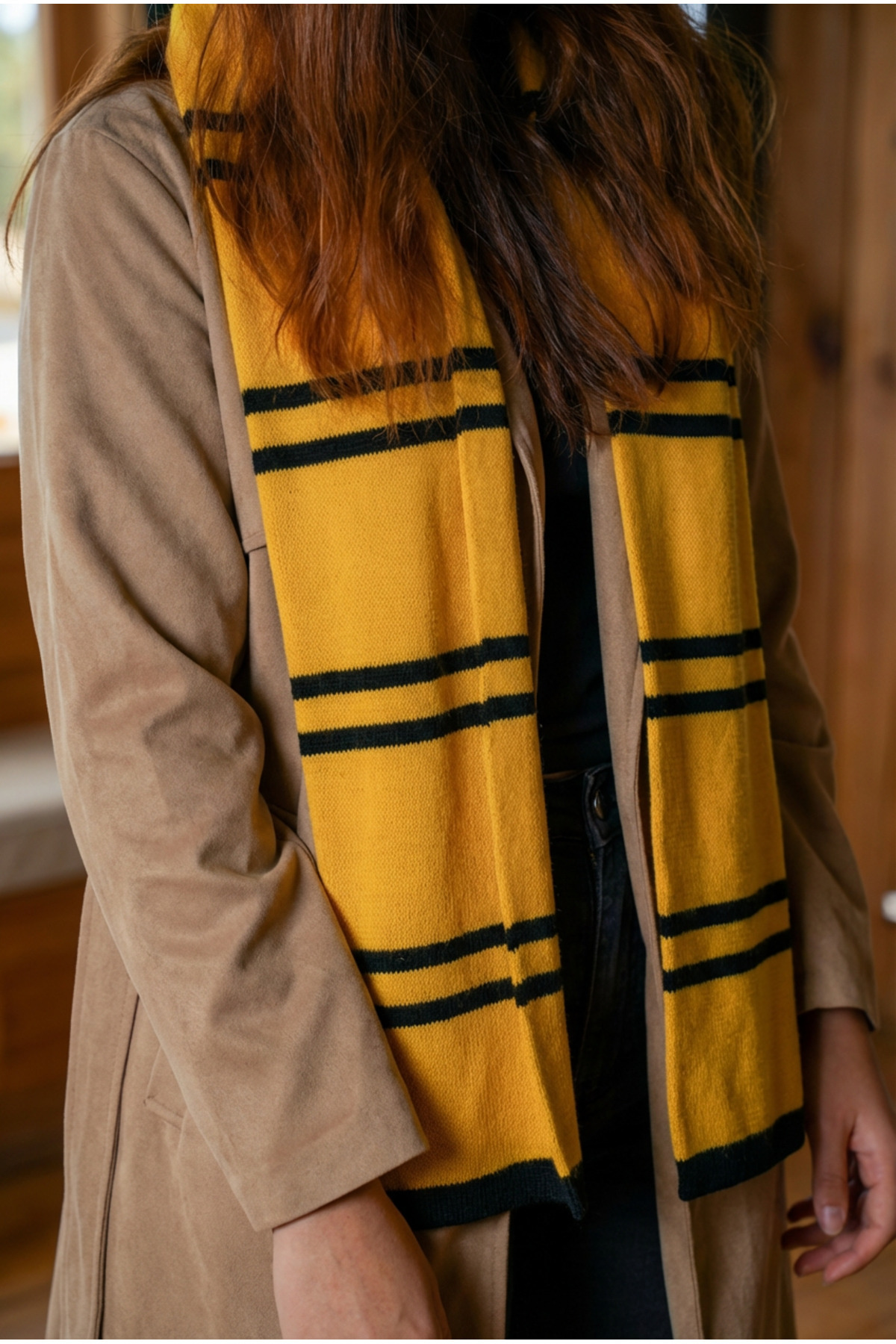 Sihir Dükkanı  Hufflepuff Atkı 18×170 Cm Lisanslı Örme Akrilik - Görsel 3