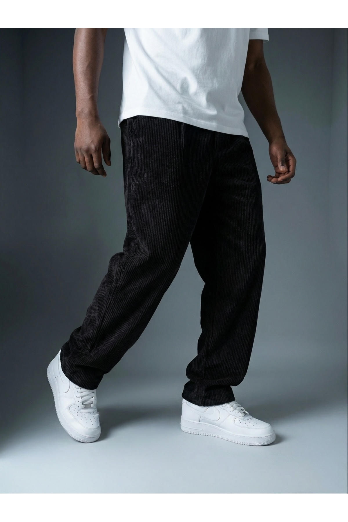 KHAYN Erkek Baggy Pileli Fitilli Kadife Kumaş Pantalon K2051KP görsel 2