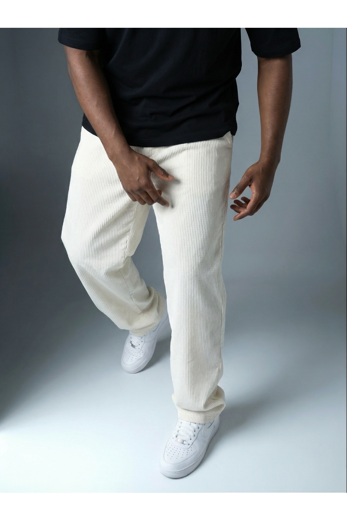KHAYN Erkek Baggy Pileli Fitilli Kadife Kumaş Pantalon K2051KP görsel 4