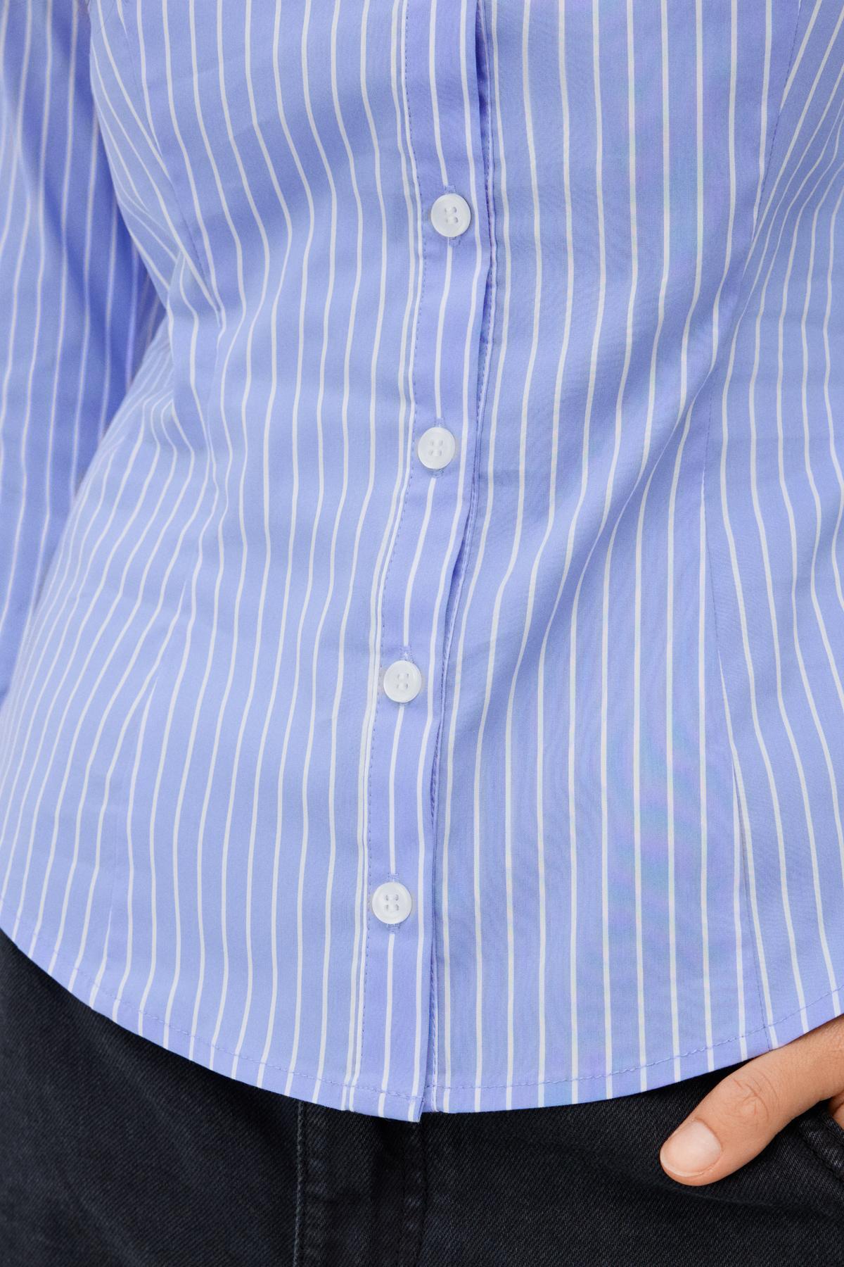 Bershka  Çan kollu vücuda oturan gömlek - Görsel 5