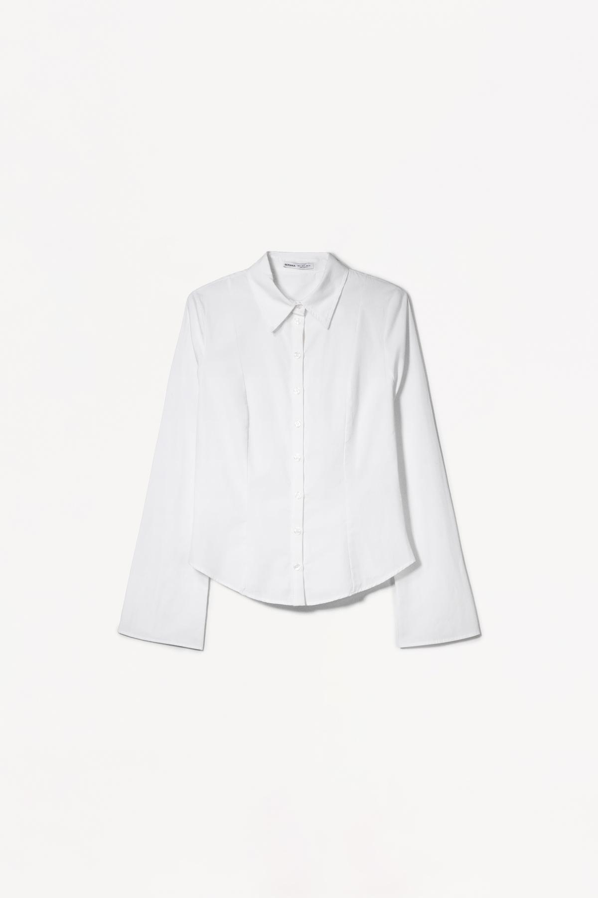 Bershka  Çan kollu vücuda oturan gömlek - Görsel 5