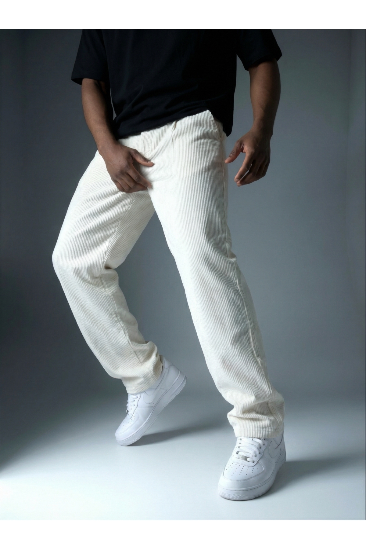 KHAYN Erkek Baggy Pileli Fitilli Kadife Kumaş Pantalon K2051KP görsel 2