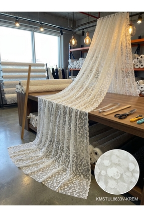 LEVENT ÖZEL Raşel Jakar Desenli Tül Perdelik Kumaş 100x300