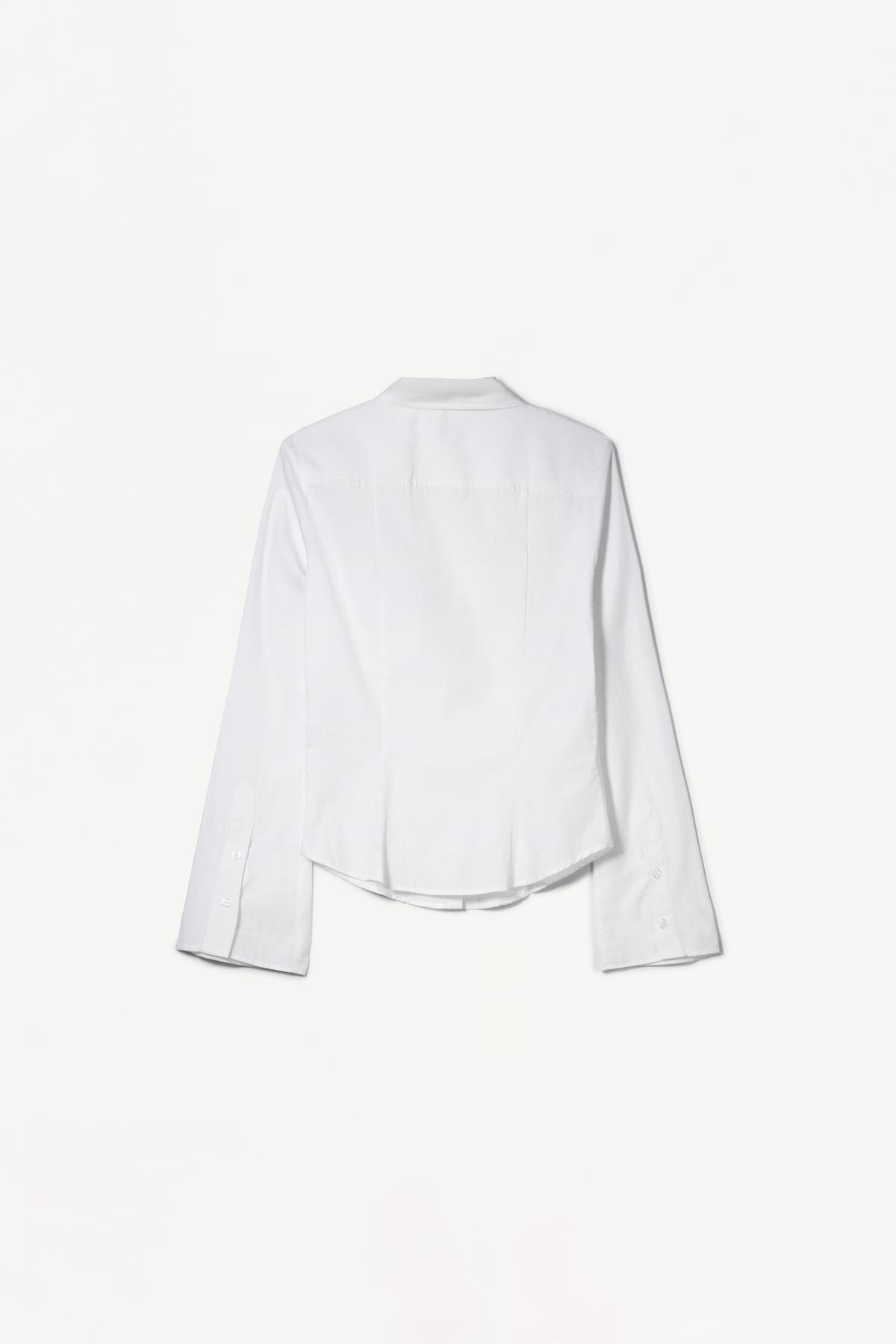 Bershka  Çan kollu vücuda oturan gömlek - Görsel 6