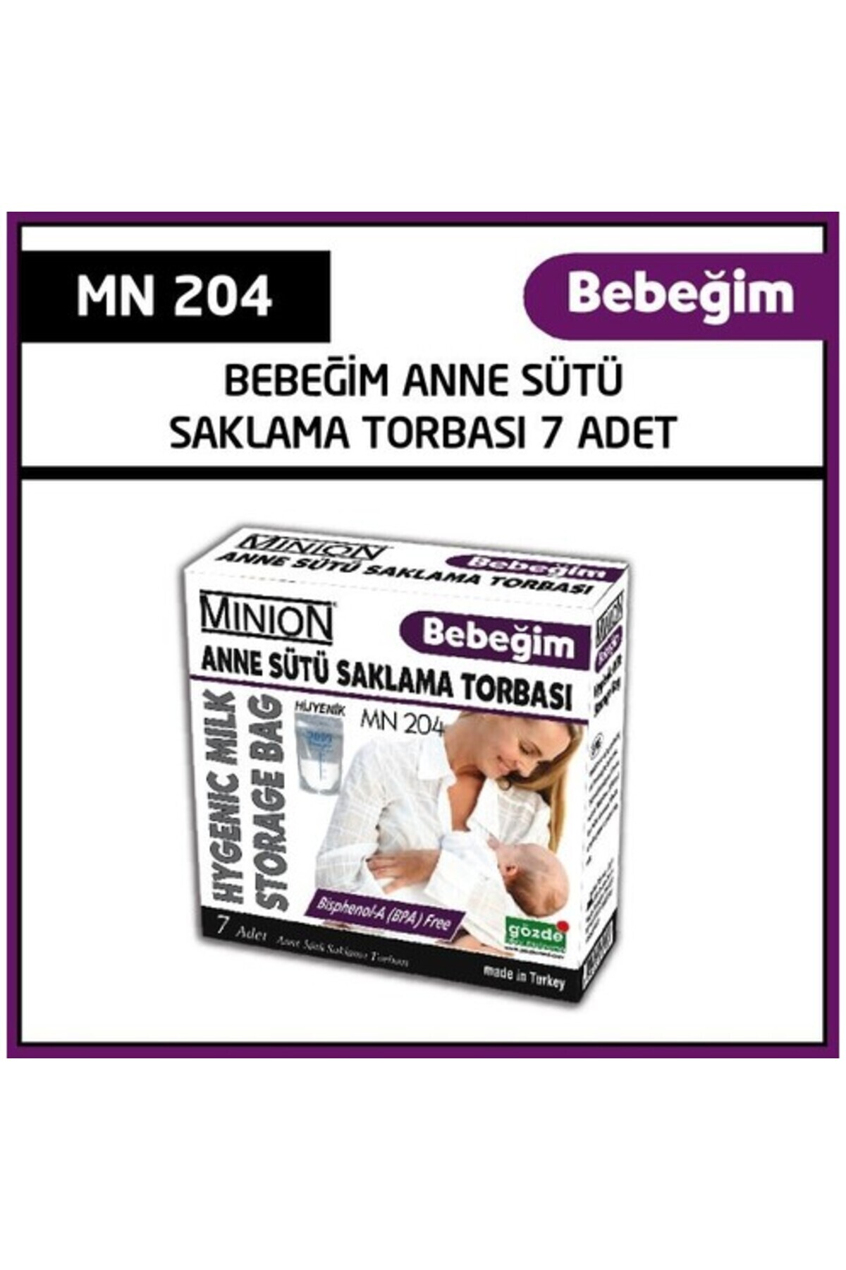 Minion Bebeğim Anne Sütü Saklama Torbası 7'li fotoğrafı 3 (önizleme)