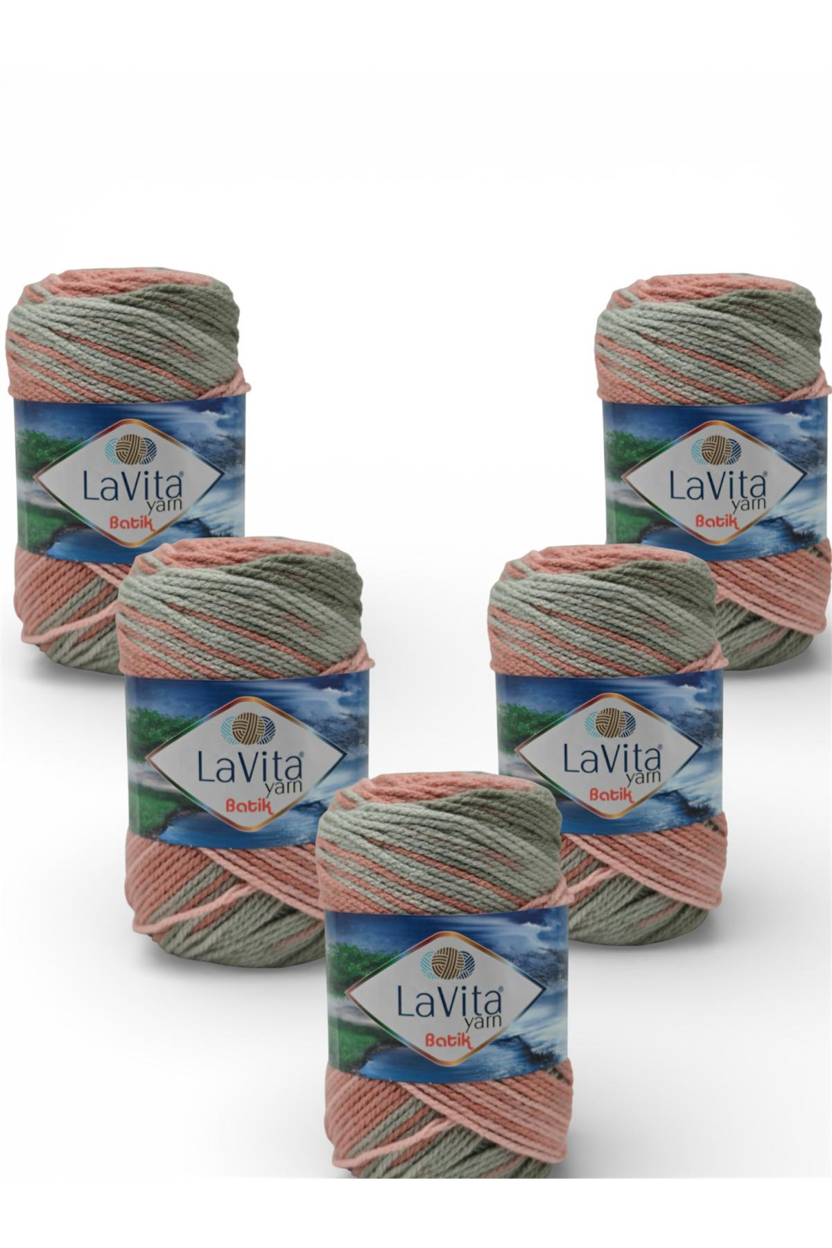 Batik Hand Knitting Yarn 100% Acrylic 500gr 5 PIECES (DG13 BEGONIA)