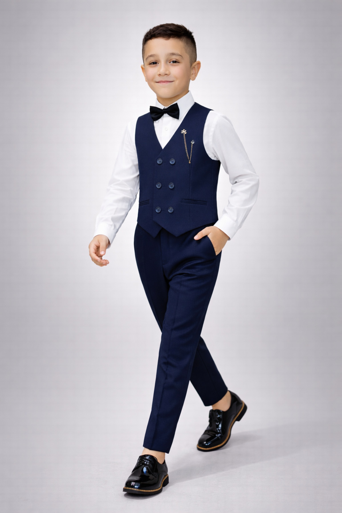 HAYTA Yelek Takim Gömlekli Set 0-1yaş - 14yaş Lacivert fotoğrafı 7 (önizleme)