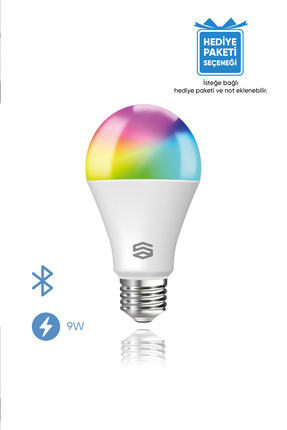 Şımart Teknoloji Akıllı Rgb Led Ampul Bluetooth 16m Renk, Ayarlanabilir Parla...