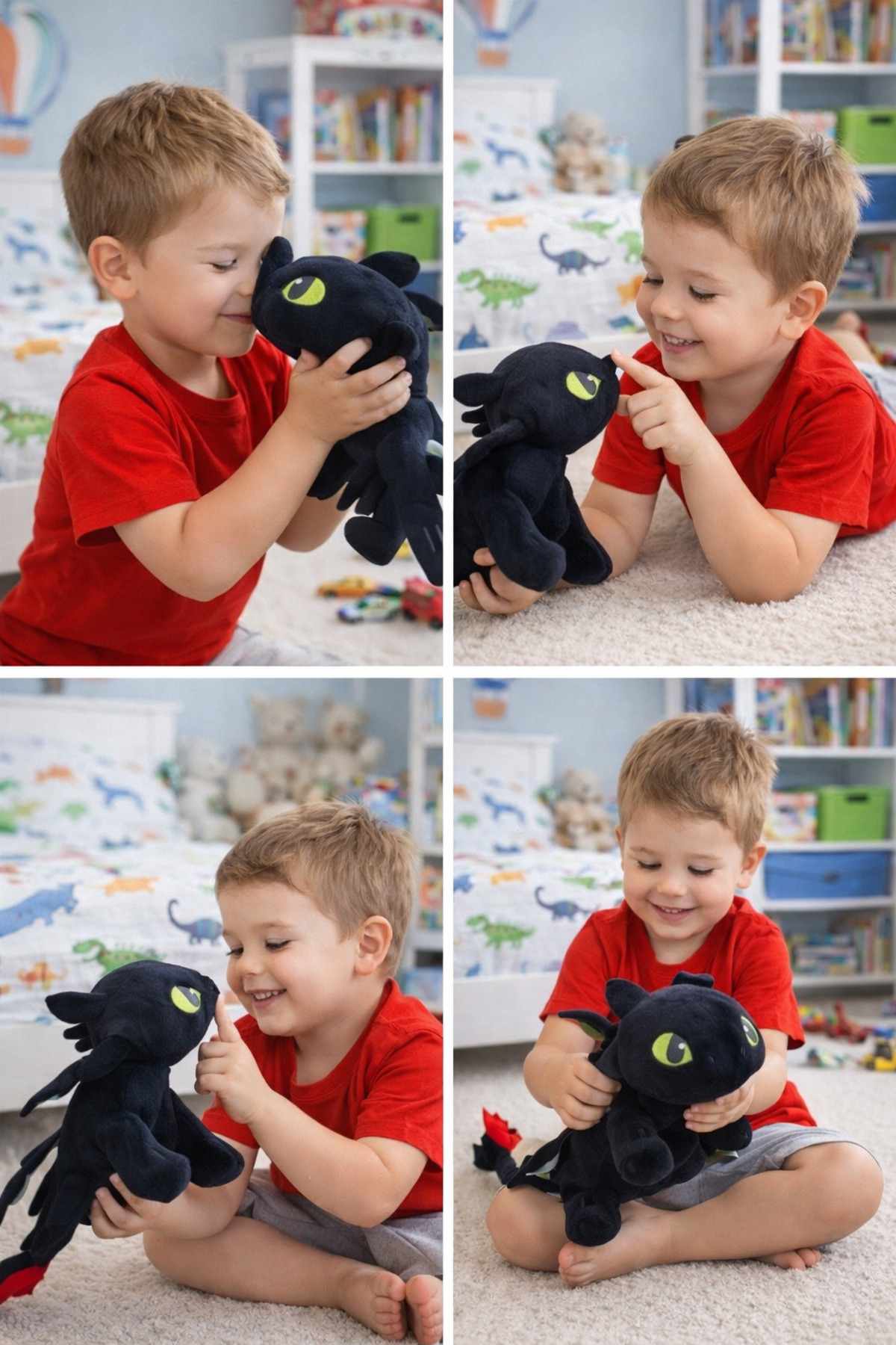 ŞAŞKIN HOUSE Ejderhanı Nasıl Eğitirsin 35cm Dişsiz Ejderha Yumuşak Peluş Oyuncak fotoğrafı 2 (önizleme)