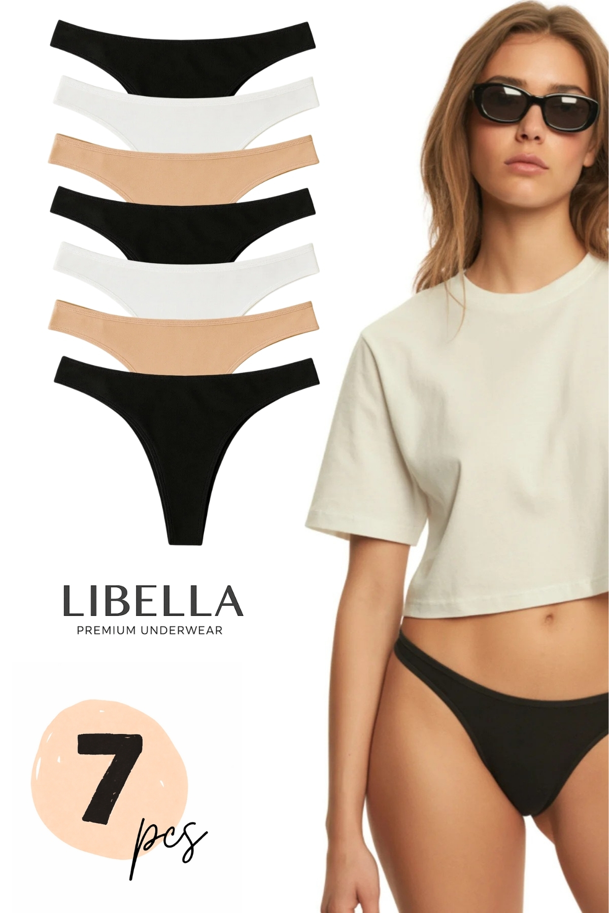 LİBELLA İÇ GİYİM Premium serija pamučnih lycra gaćica, 7 komada, savršeno pri...