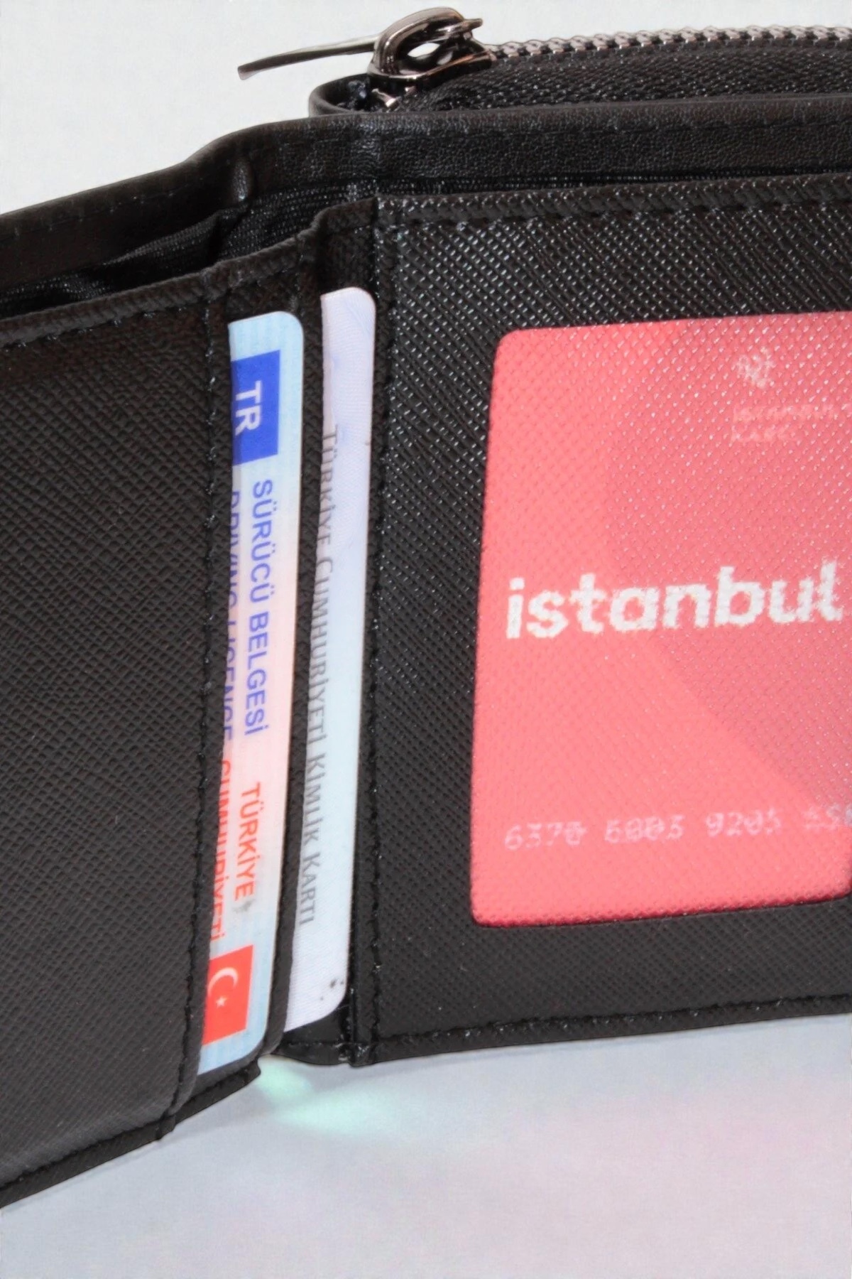 dericom Kadın Fermuarlı Ve Çıtçıtlı Bozuk Para Bölmeli Şık Siyah Cüzdan Kartlık Aksesuar görsel 4