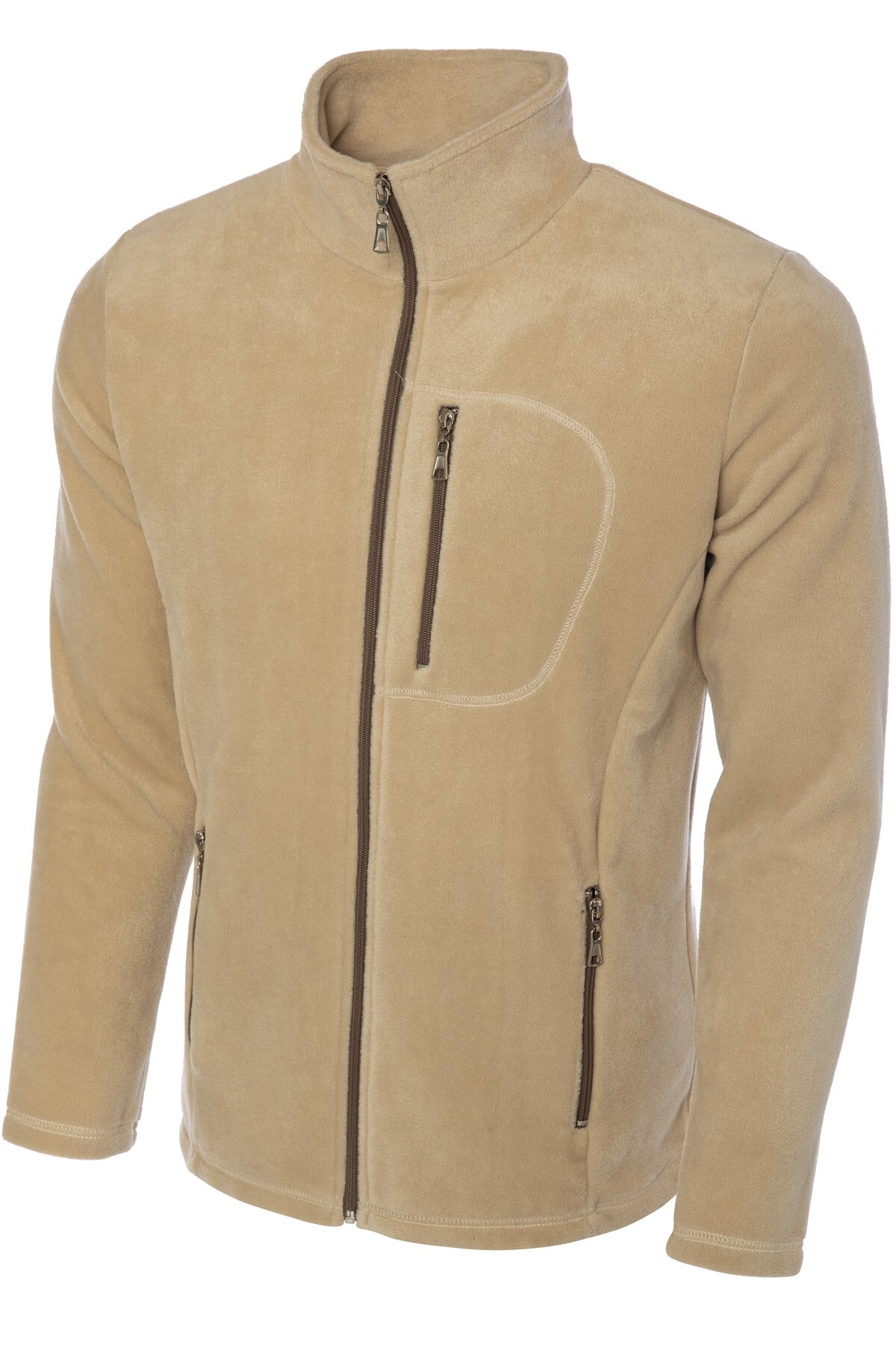 GHASSY CO Erkek Pro Rüzgar Geçirmez 5 Cepli Outdoor Tam Fermuarlı Polar Ceket görsel 3