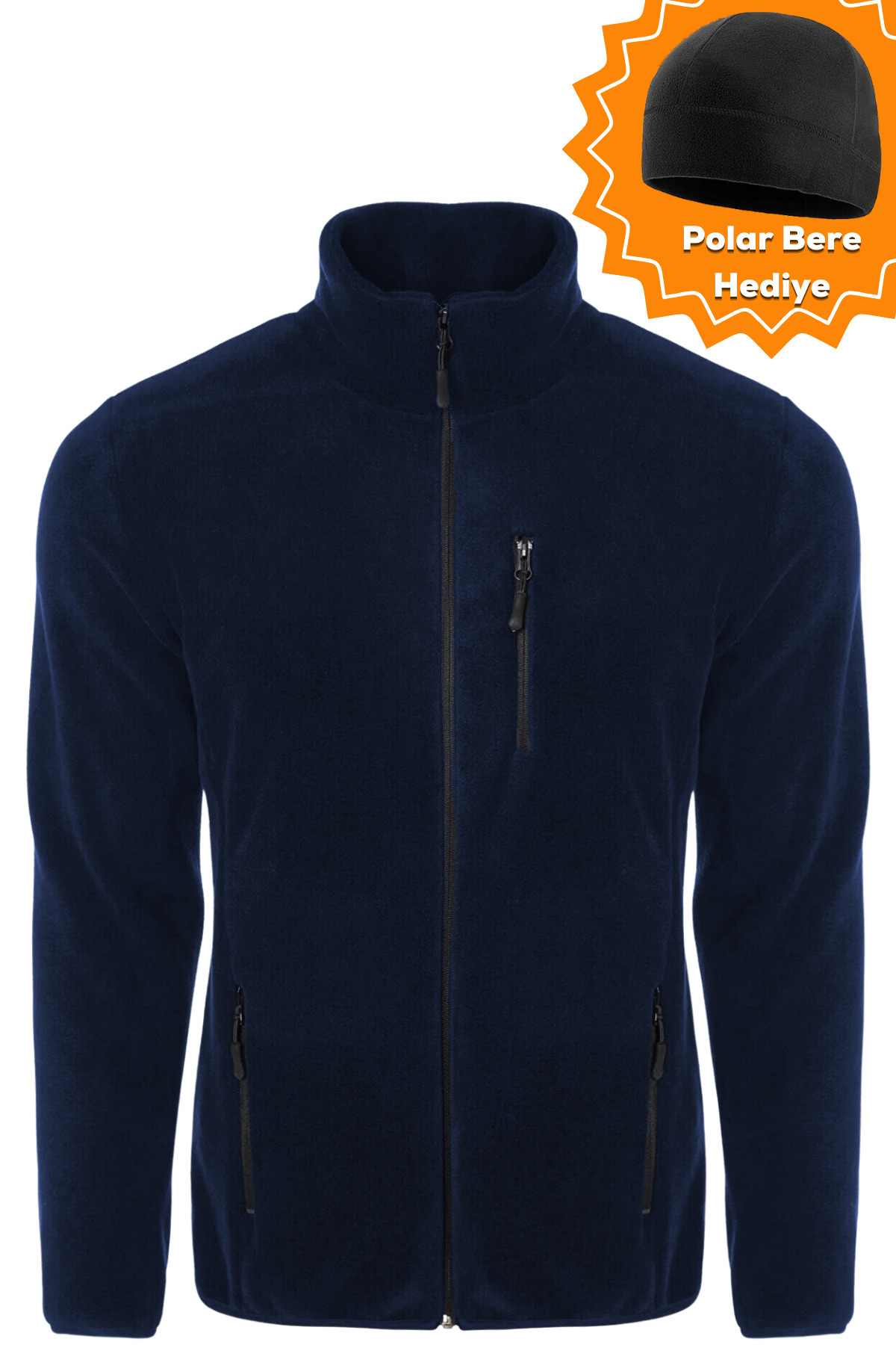 GHASSY CO Erkek Pro Rüzgar Geçirmez 5 Cepli Outdoor Tam Fermuarlı Polar Ceket