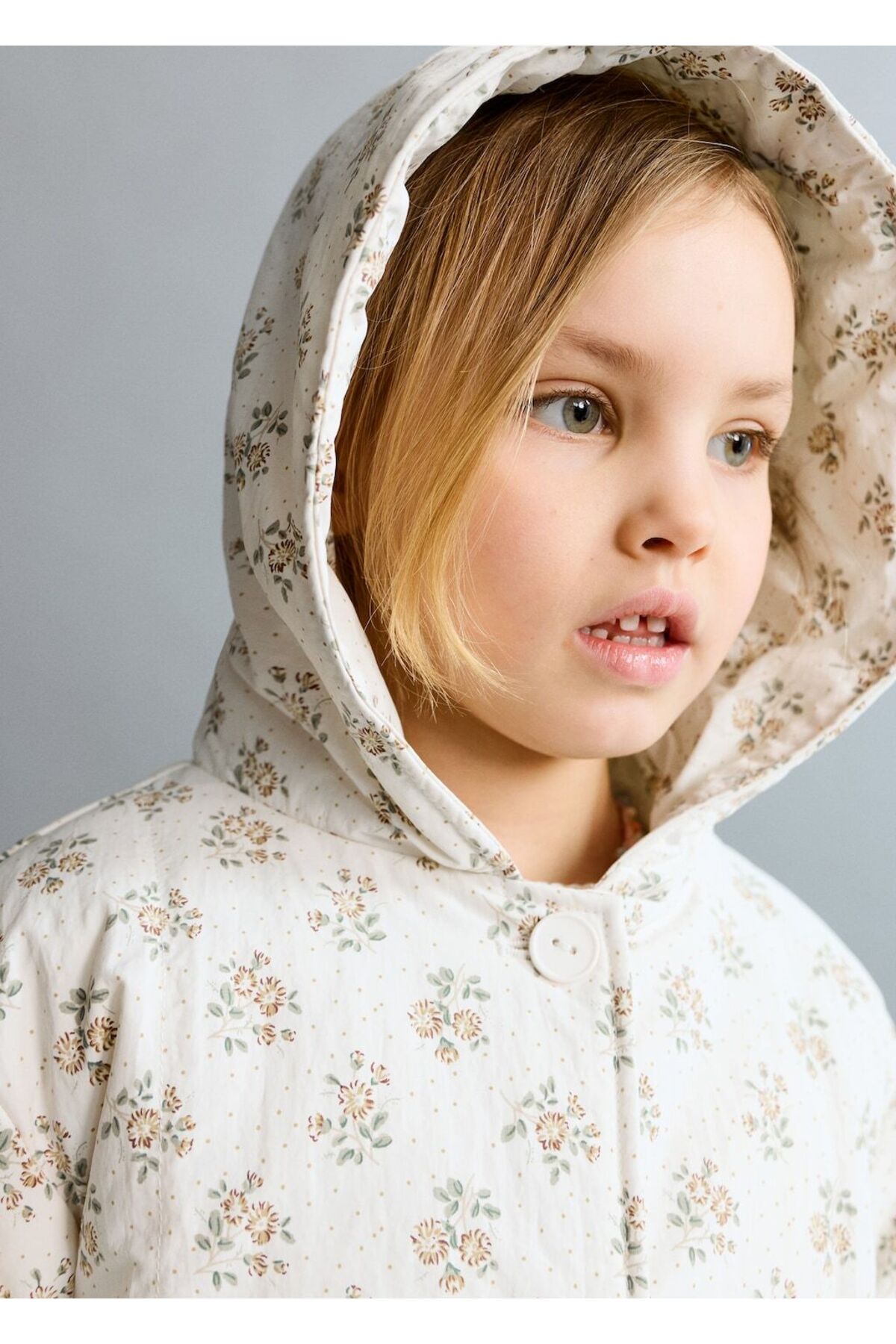 MANGO Baby Çiçek desenli uzun anorak fotoğrafı 6 (önizleme)