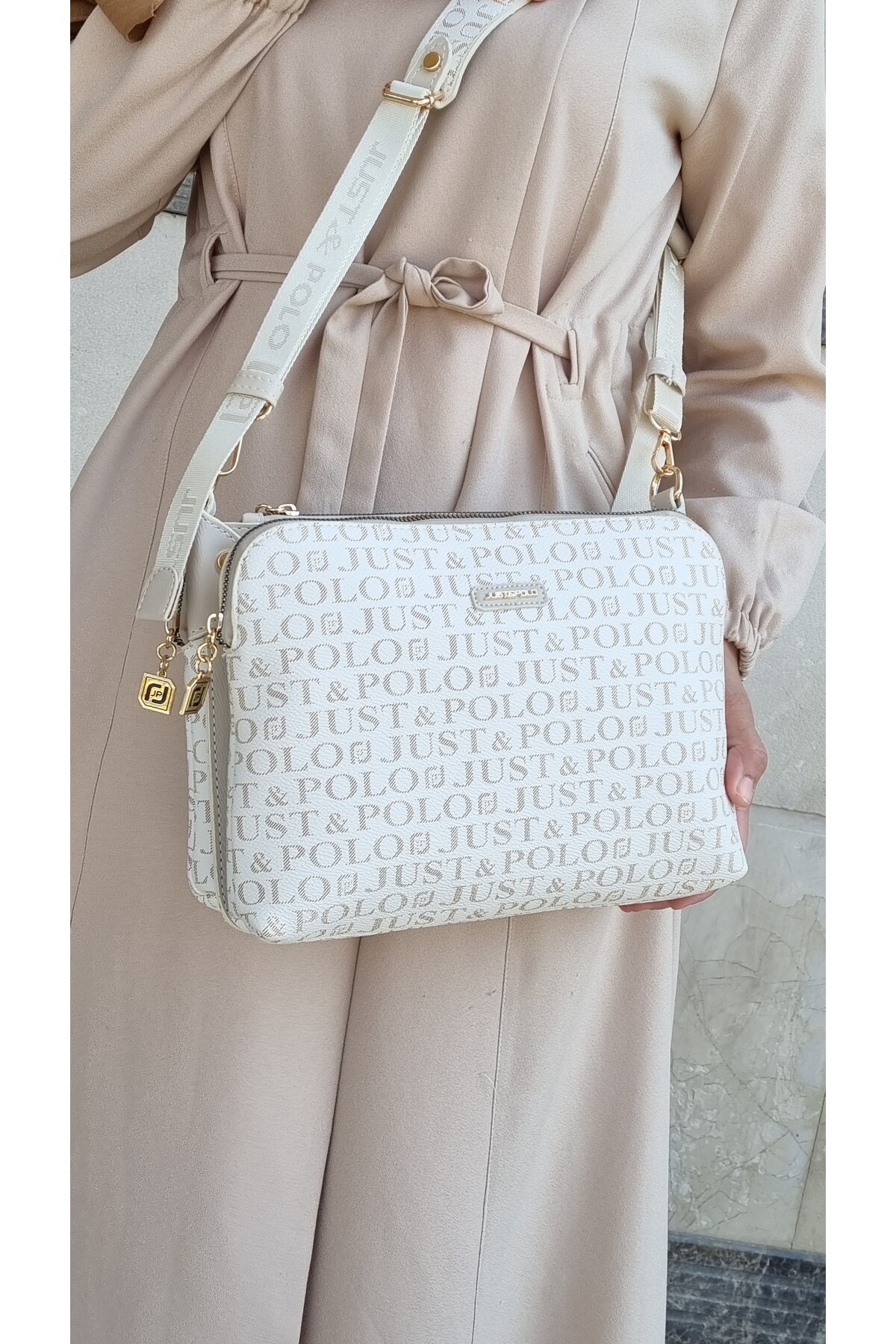 Women's Cream Bag Wallet Combination
