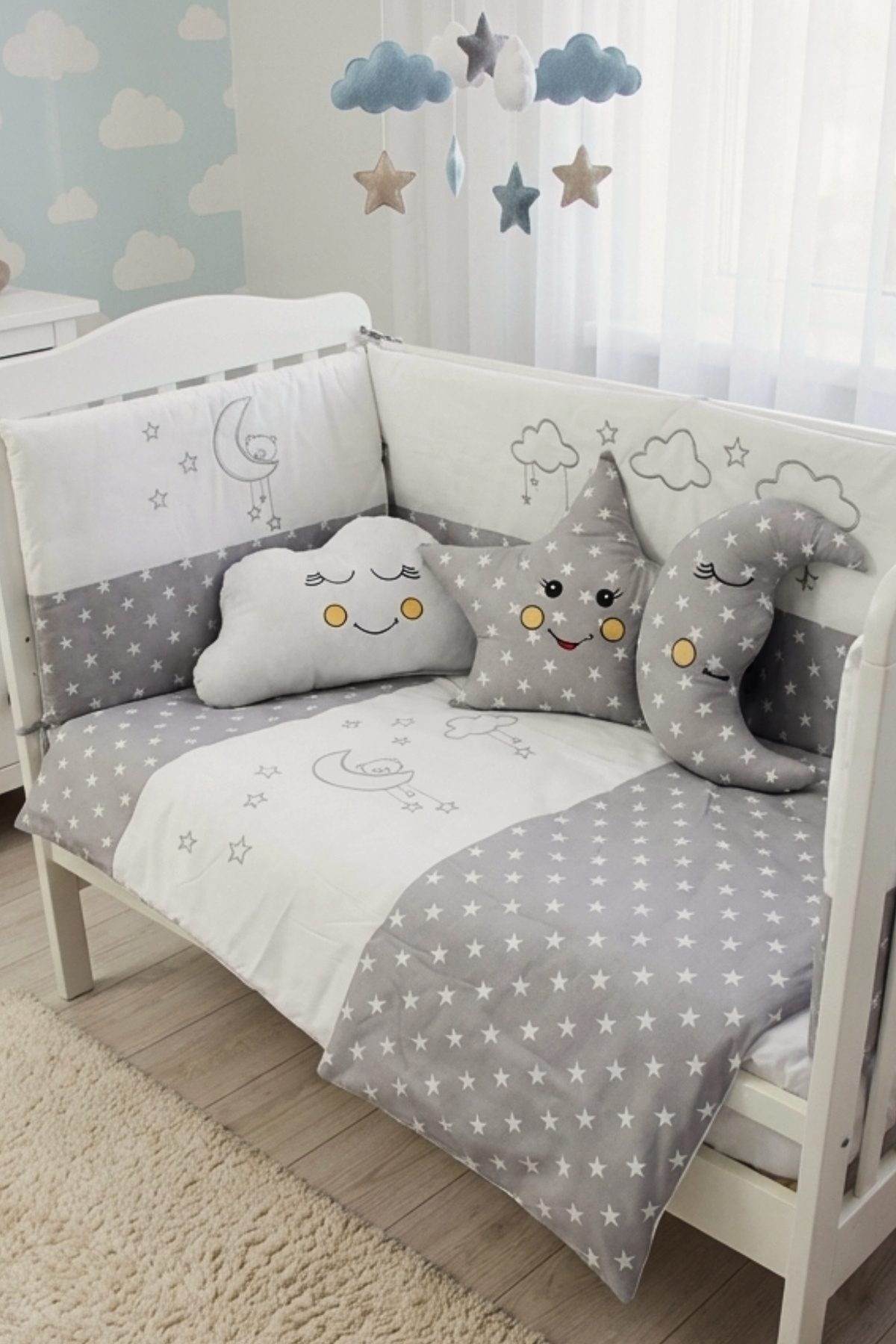 Kista Baby Bebek Uyku Seti Nevresim Takımı 80x130 Cloudy Gri fotoğrafı 2 (önizleme)