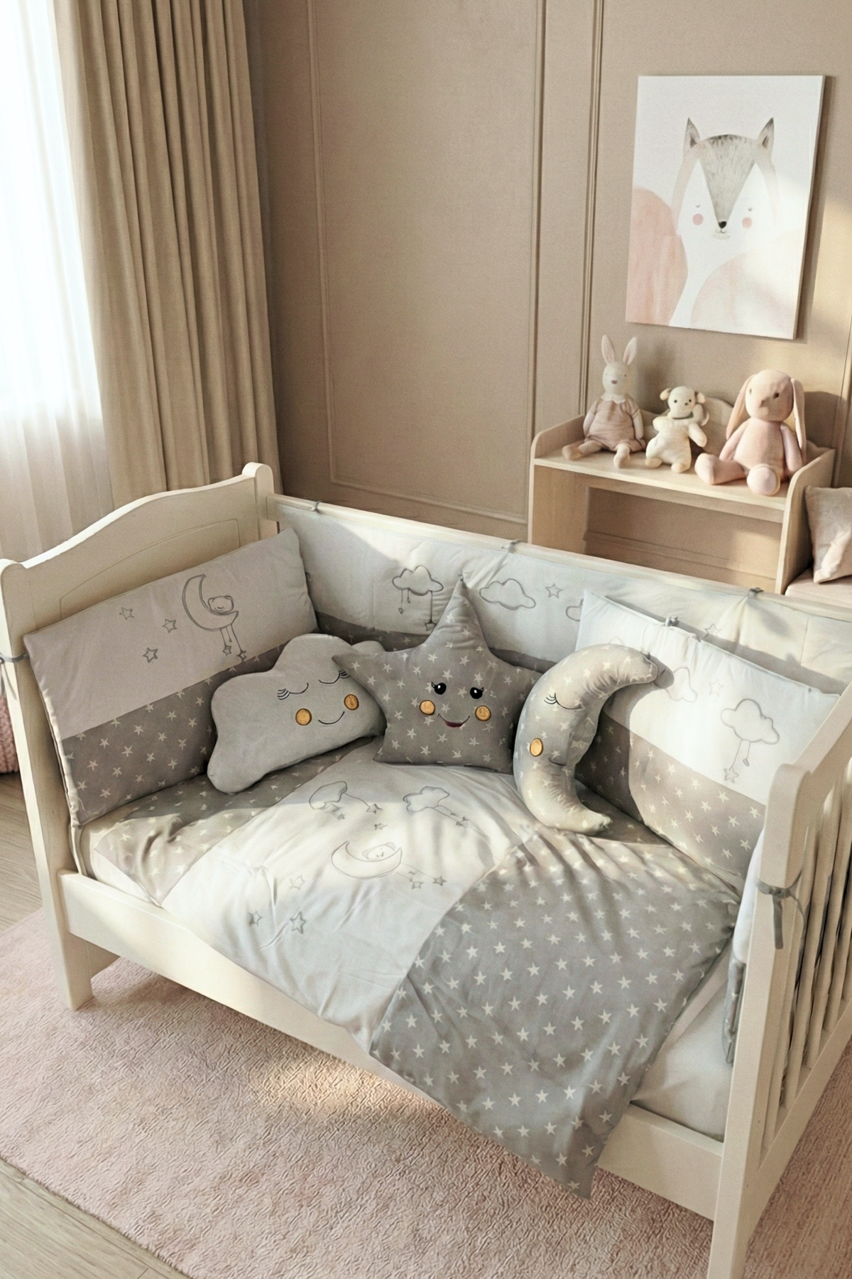 Kista Baby Bebek Uyku Seti Nevresim Takımı 80x130 Cloudy Gri fotoğrafı 4 (önizleme)