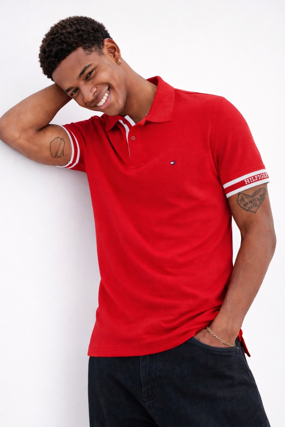 تامی هیلفیگر پولو اسلیم فیت تک سرآستین‌دار