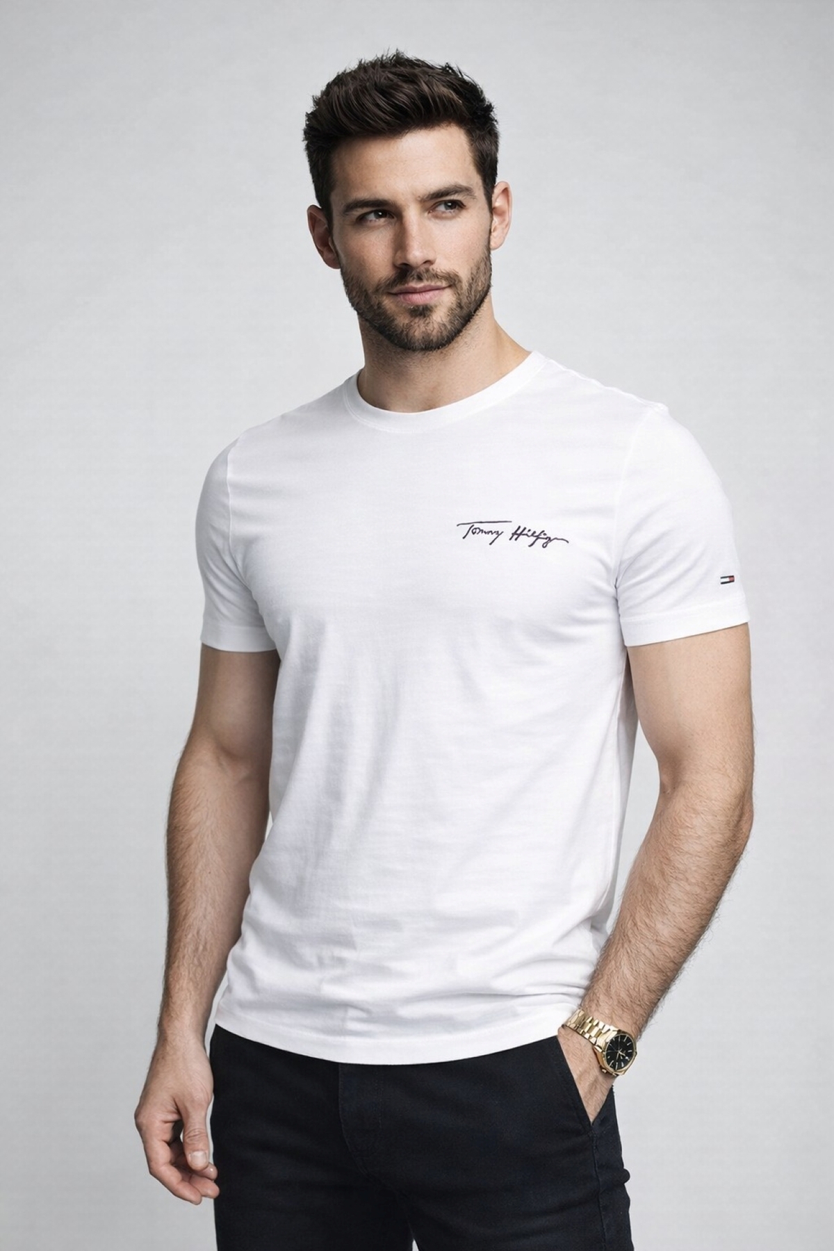 تامی هیلفیگر تی‌شرت طرح لوگو سیگنچر فیت معمولی - مردانه