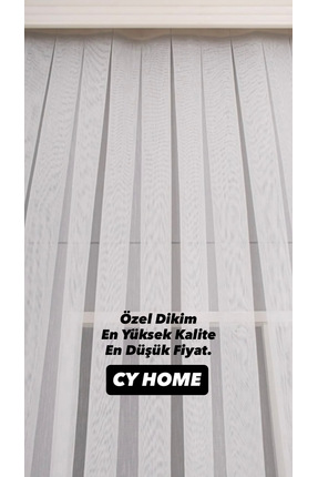 CY HOME Bambu Düz Tül Perde Modern Ütü İstemez 1/3 Sık Pile
