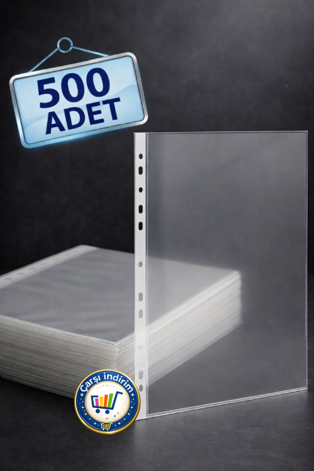 nistabolje 500 Adet Poşet Dosya A4 Şeffaf Ofis Dosya (Föy