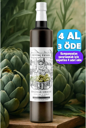 Organik Teyze Sevinç Teyze Doğal Fermantasyon Enginar Sirkesi, Artichoke Vine...