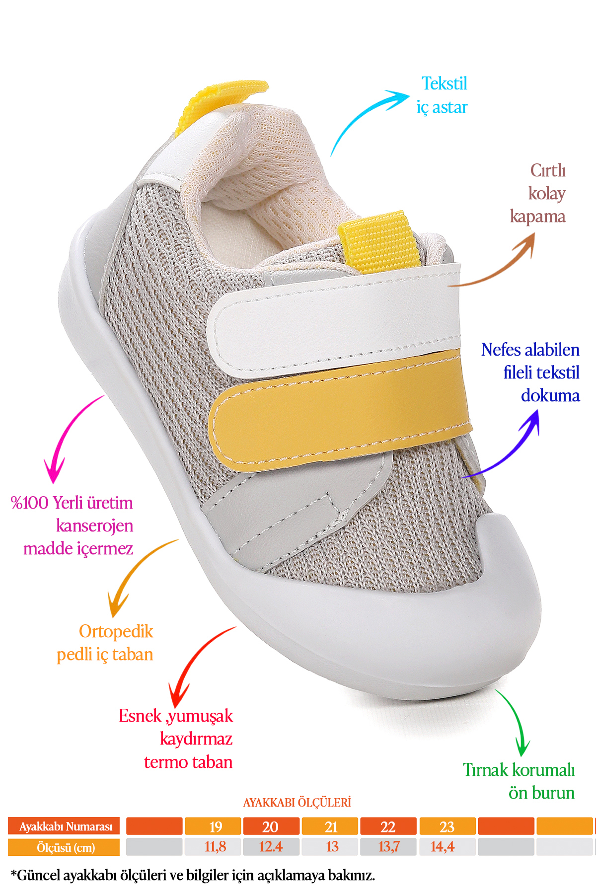 Kiko Kids Textile İlk Adım Cırtlı Erkek Bebek Spor Ayakkabı fotoğrafı 2 (önizleme)