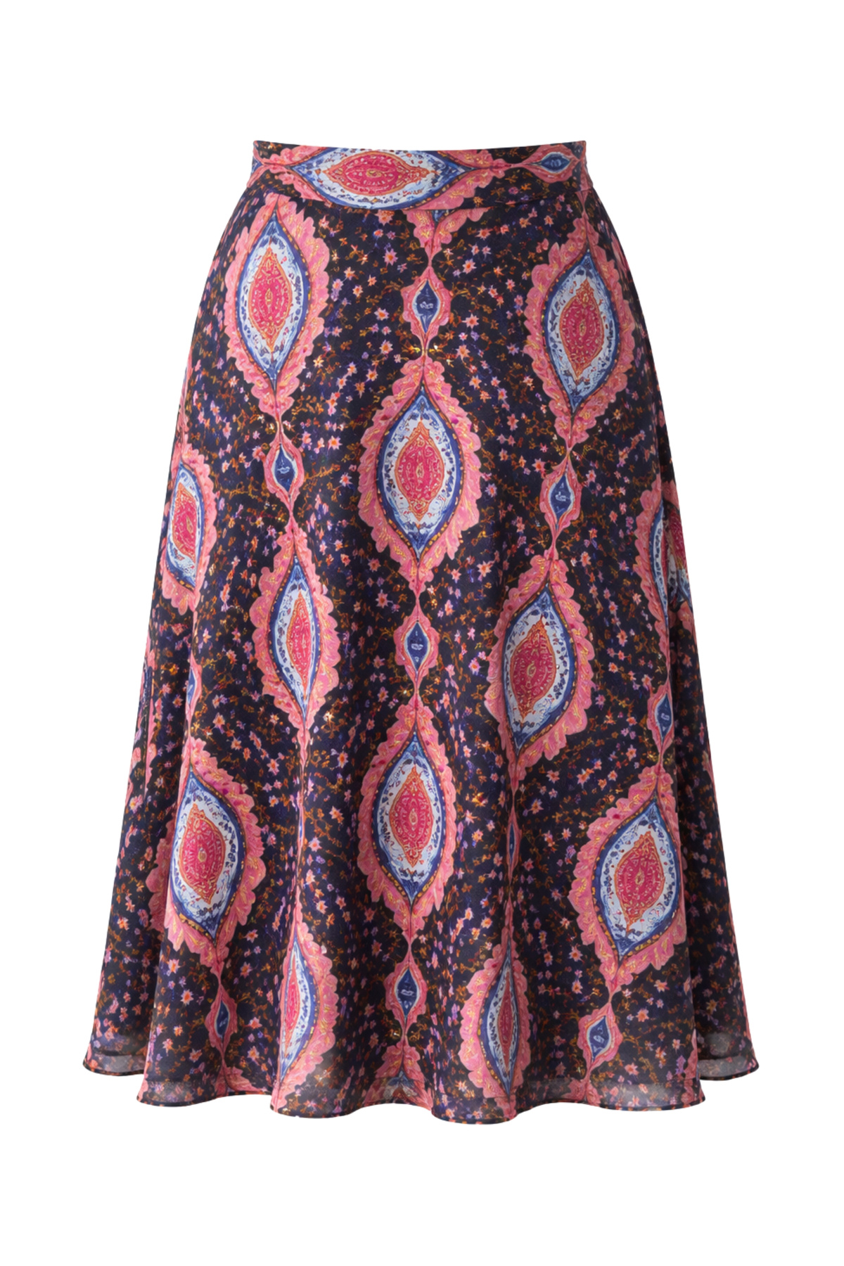 Valerie Women's Long Skirt with Chiffon Lining Brown